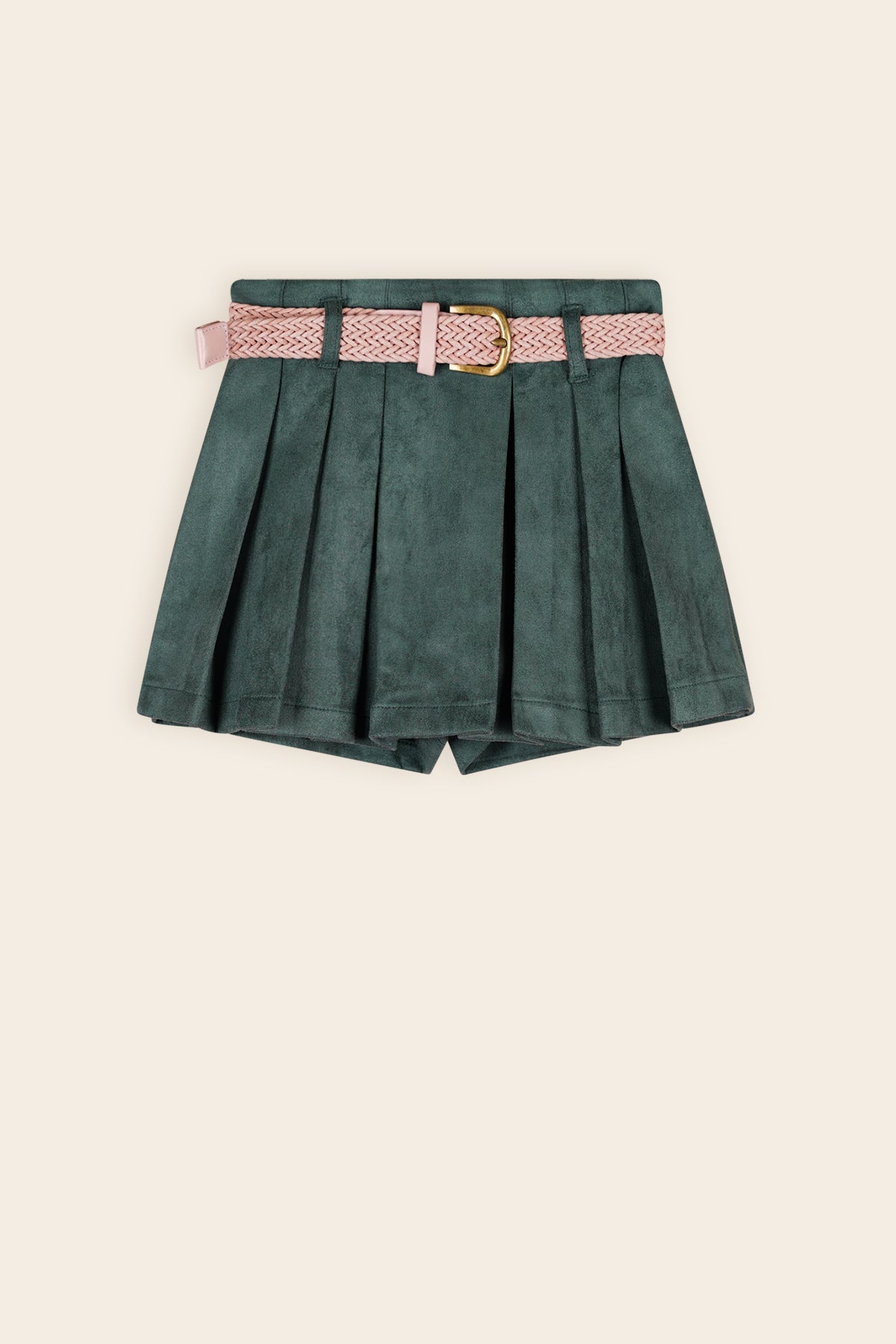 Sella Suede Skort met Riem Groen
