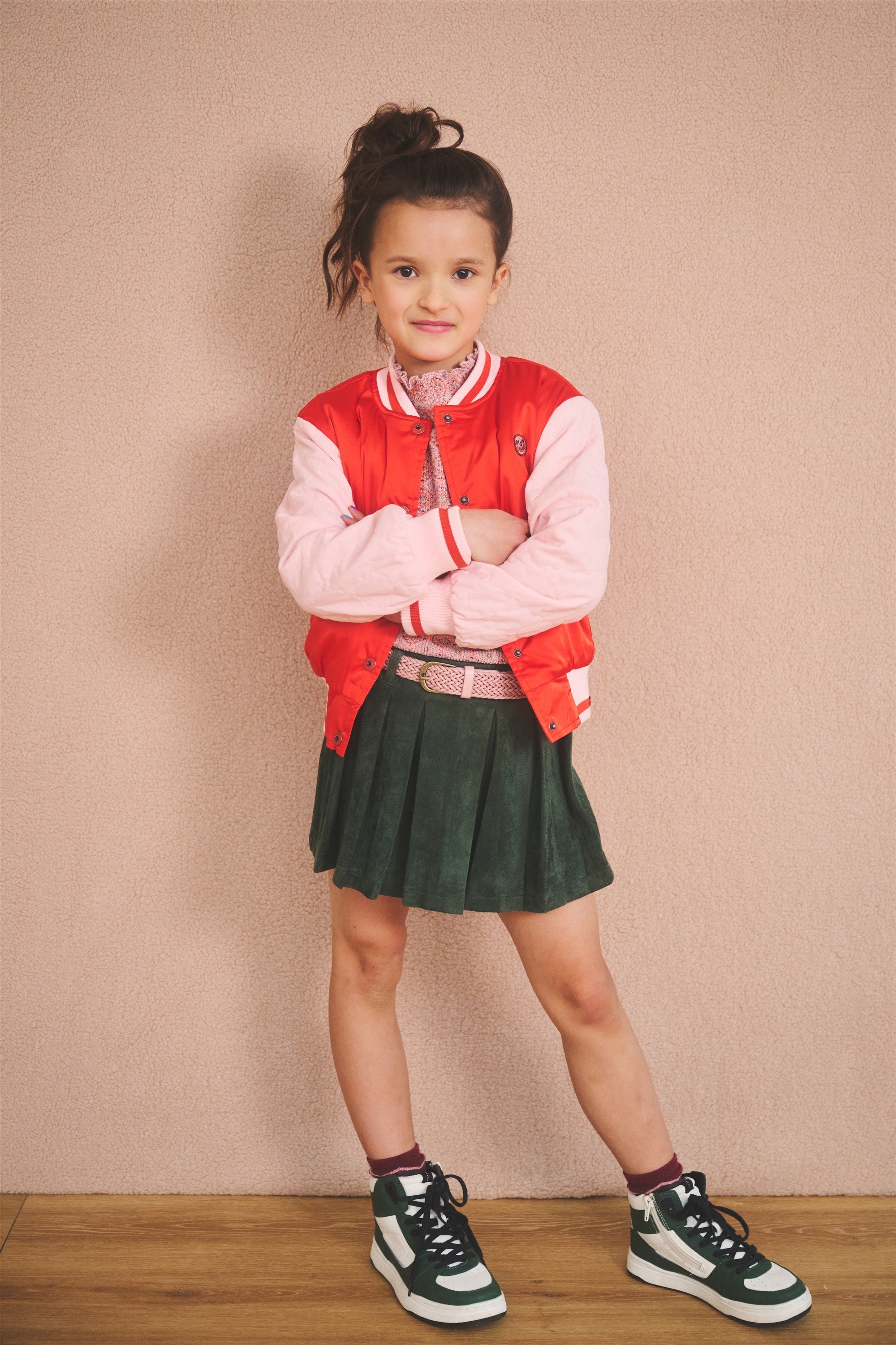 Sella Suede Skort met Riem Groen