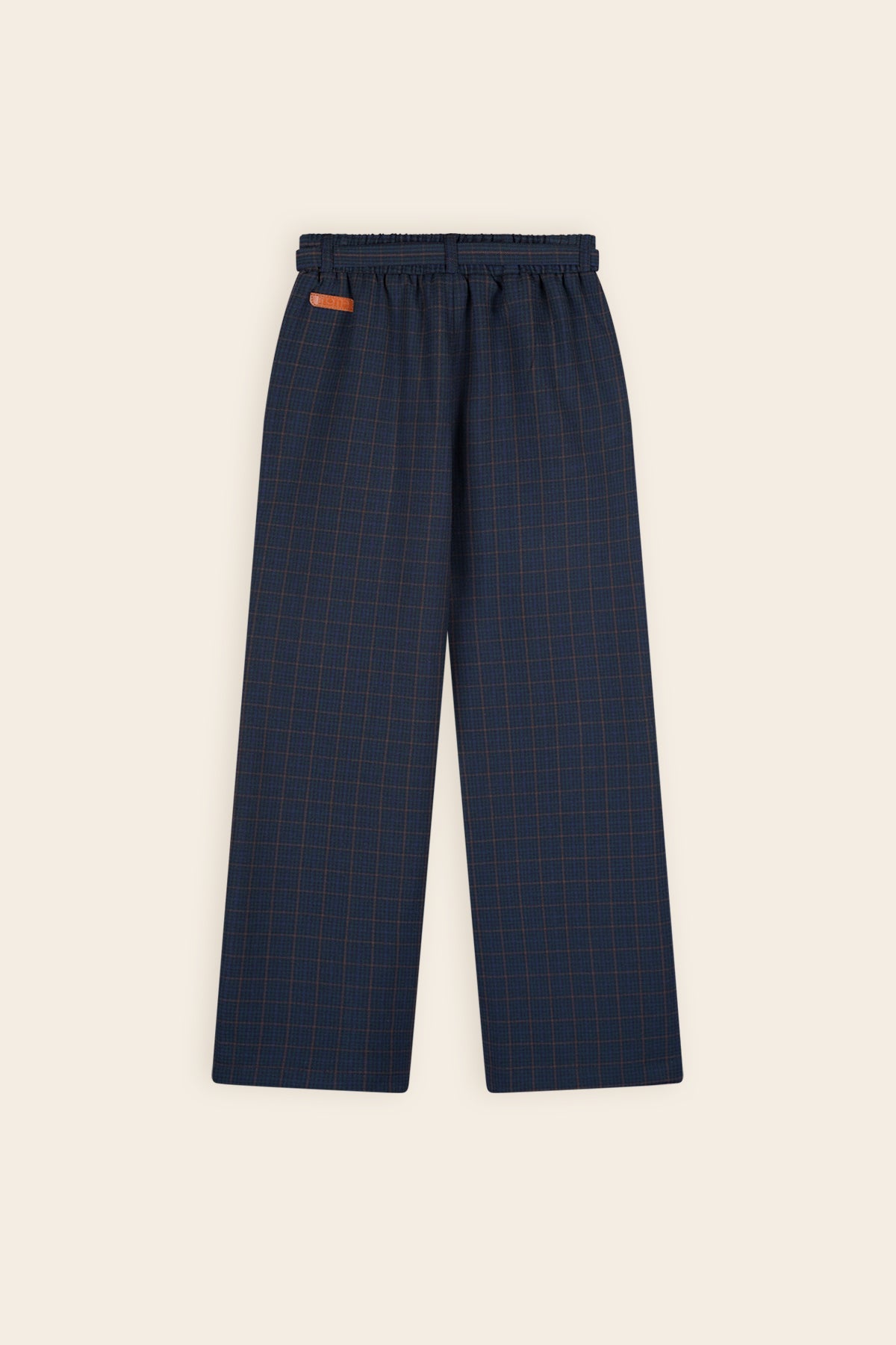 NoNo Sayla Geruiten Palazzo Broek Navy