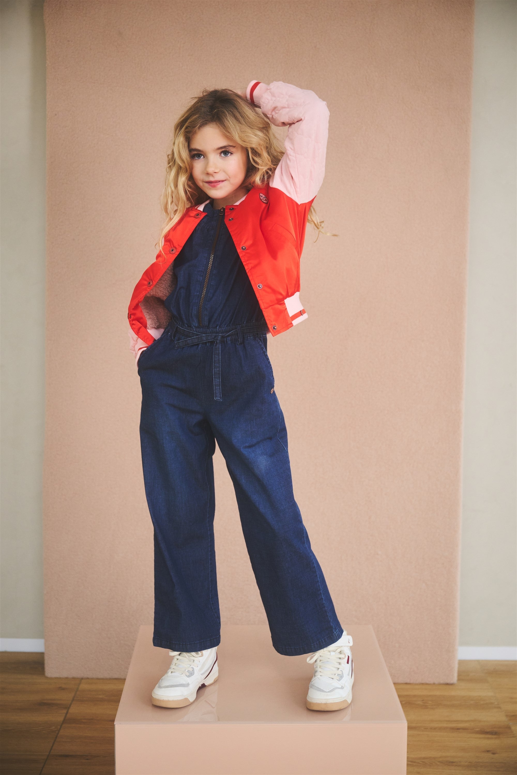 NoNo Sasal Light Weight Denim Jumpsuit Navy