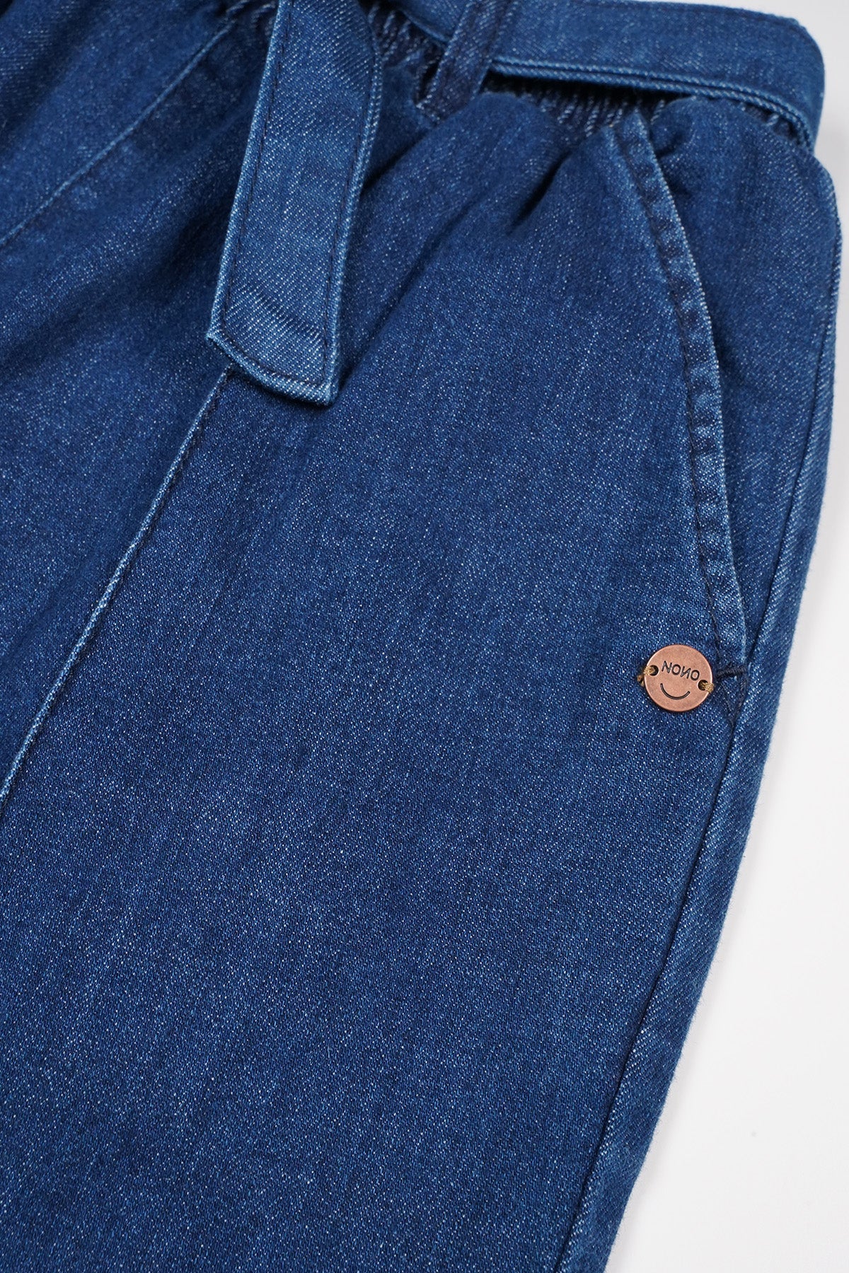 Sayla Light Weight Denim Palazzo Broek Navy