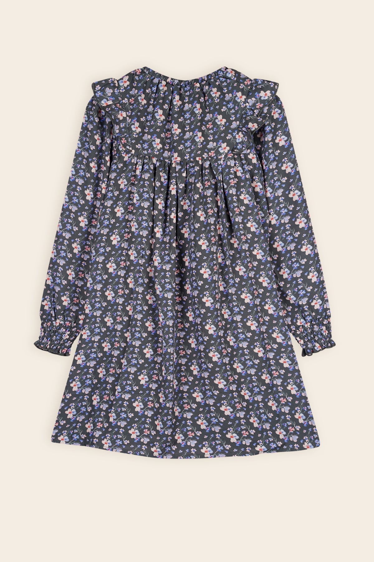 NoNo Maan Geprinte Bloemen Jurk met Riem AOP Groen