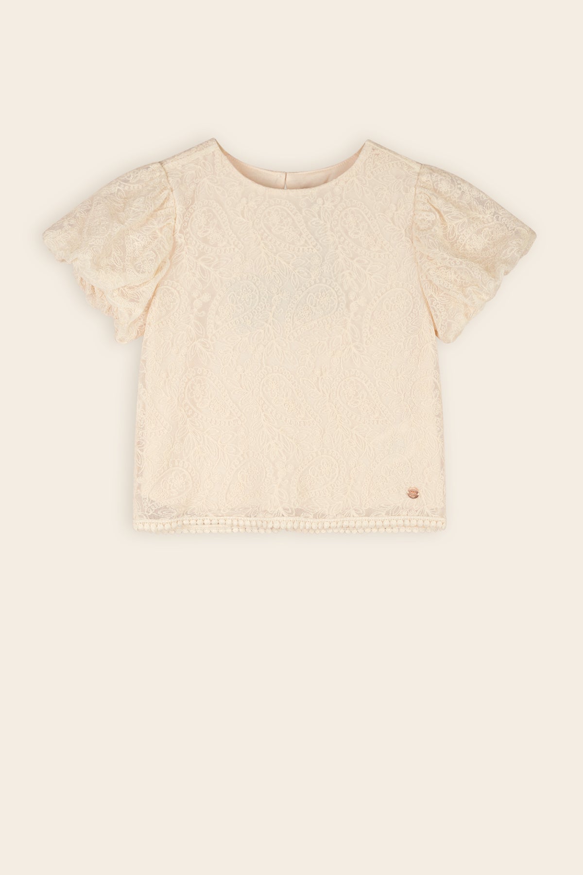 NoNo – Tessy-Bluse aus Netzstoff in Elfenbein