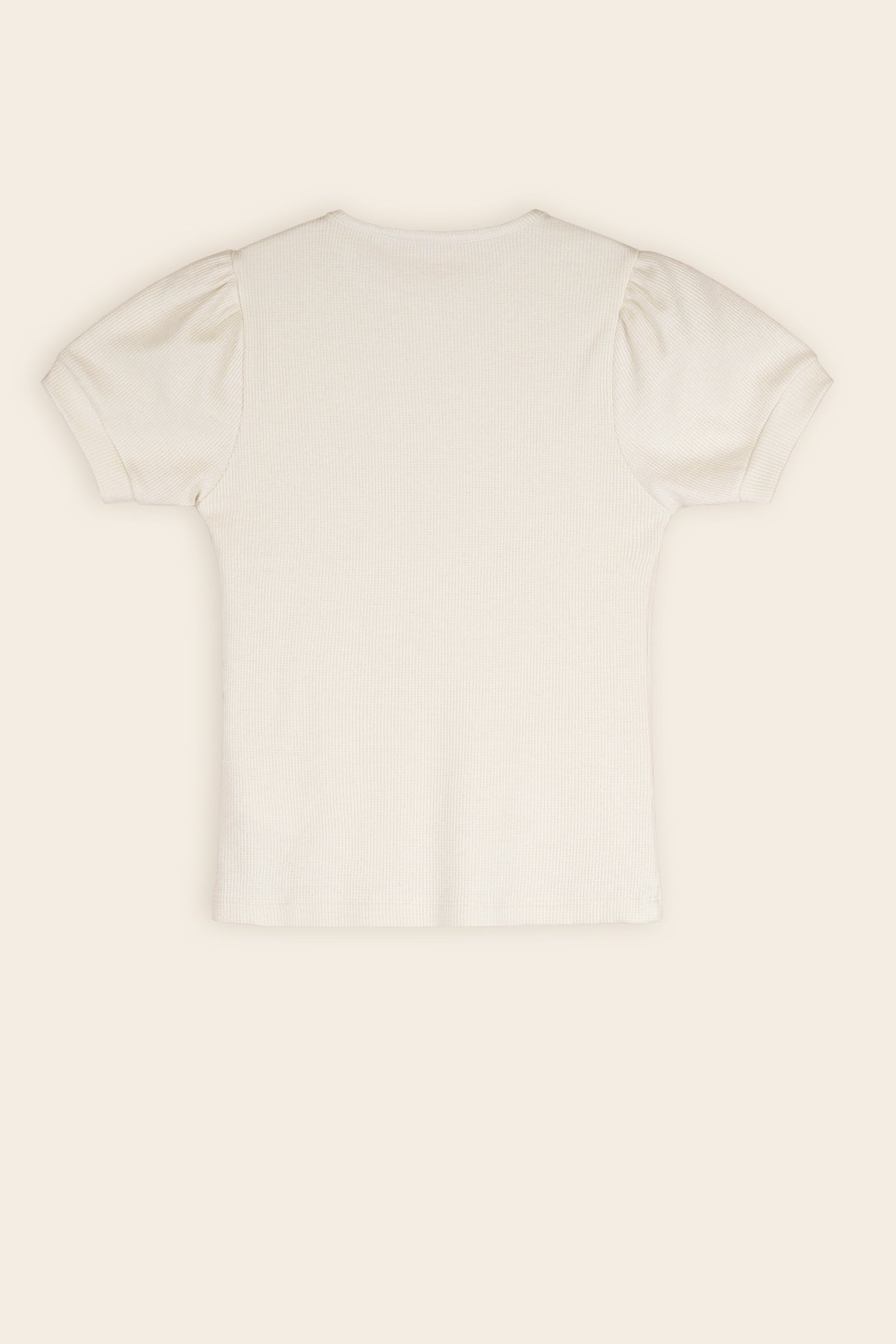 NoNo Kyoto Rib Lurex Tshirt Ivoor