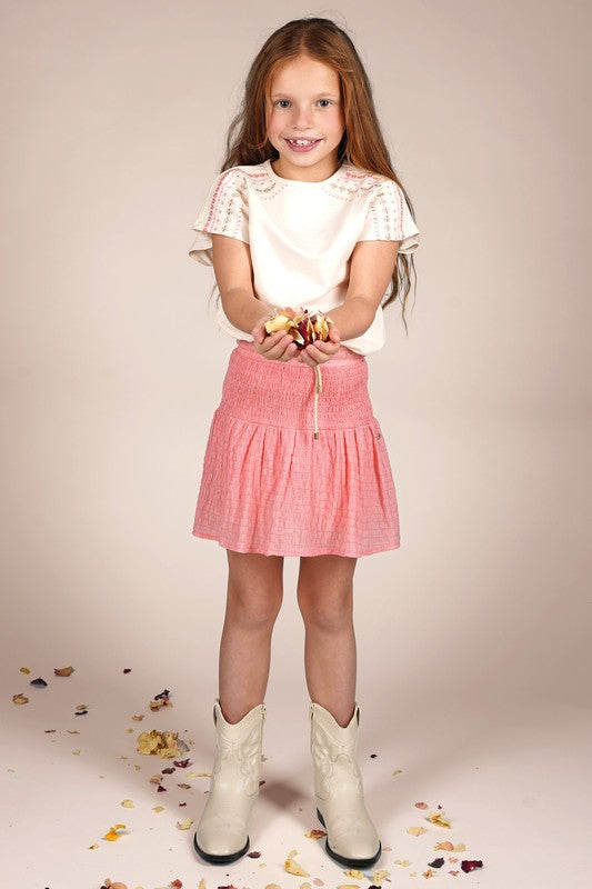 NoNo Kaby Tshirt met Borduur Ivoor