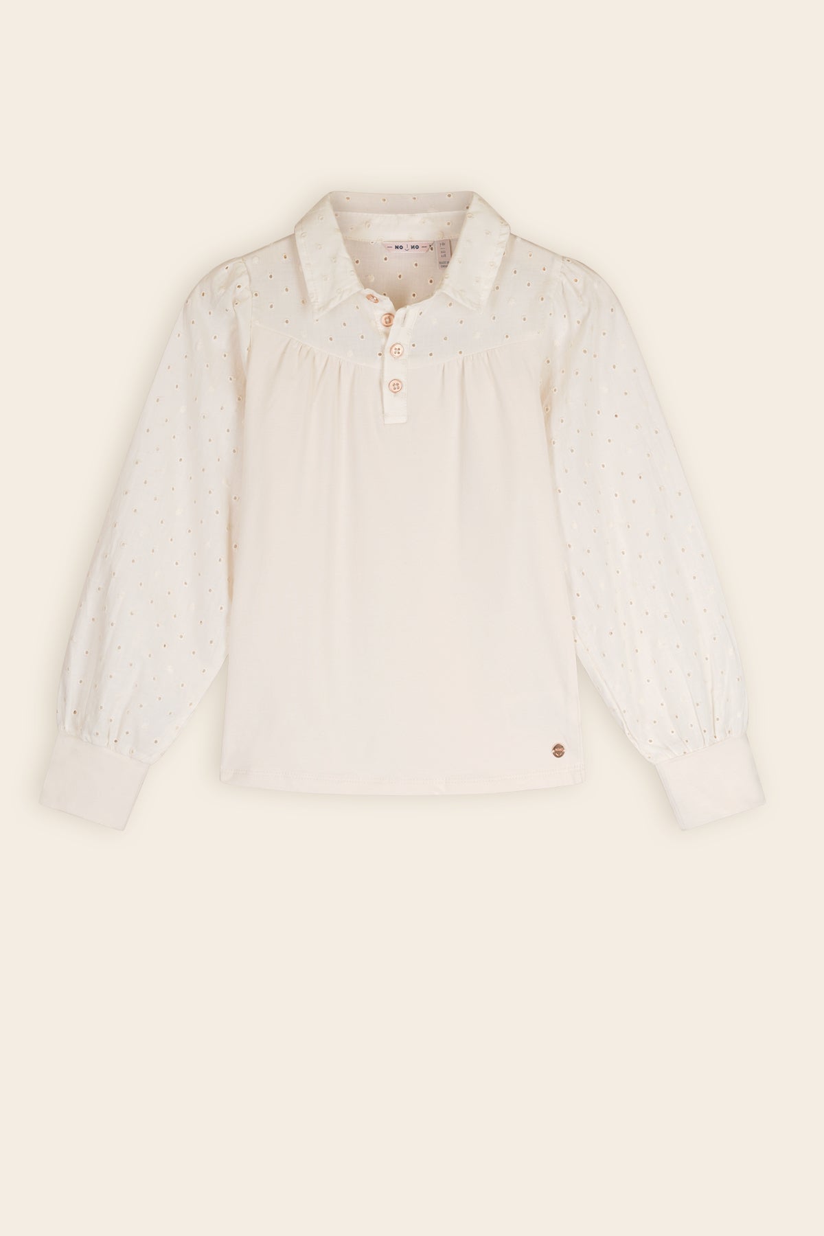 NoNo Kemmy Blouse met Kraag Ivoor