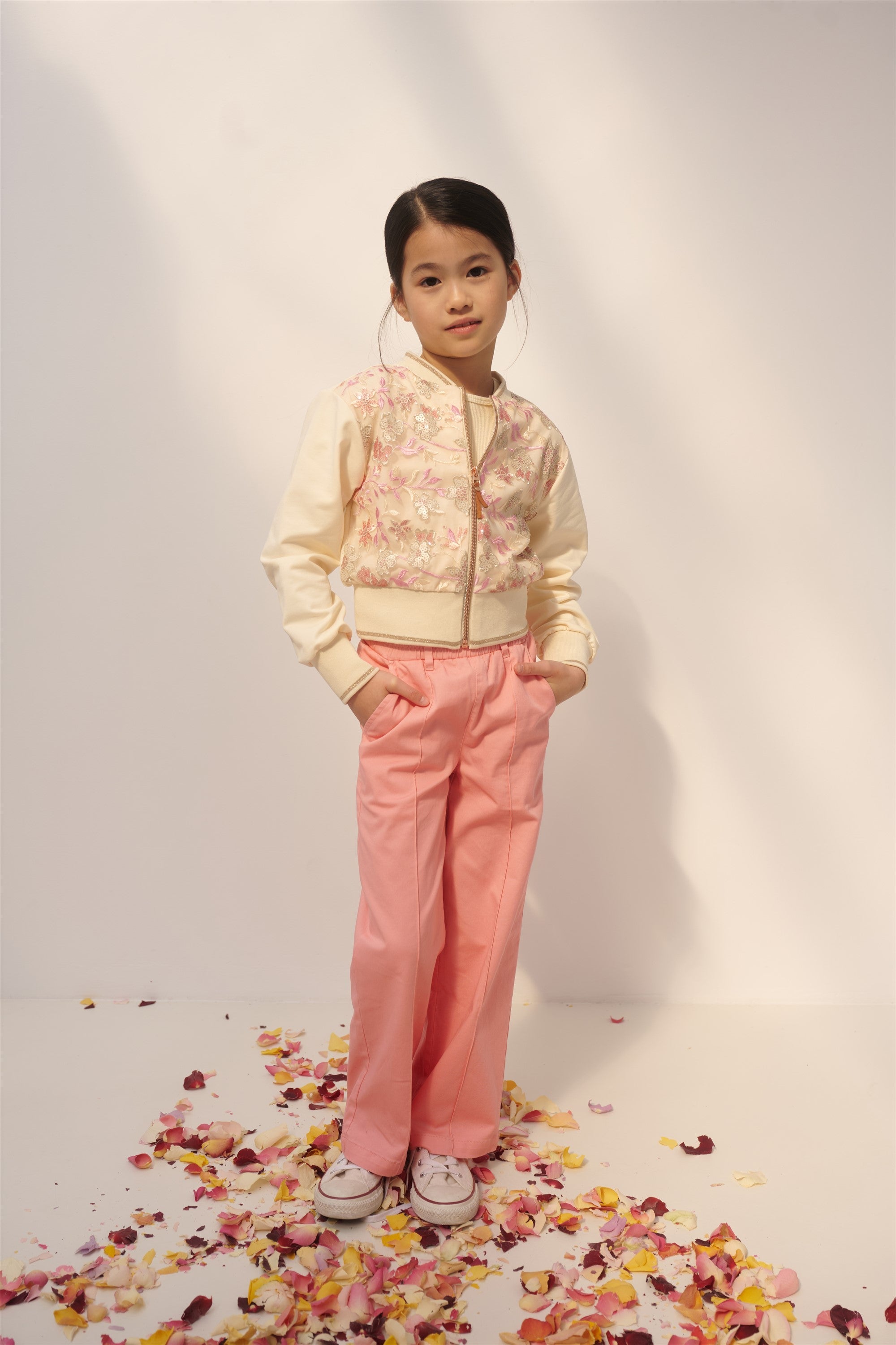 NoNo Sayla Palazzo Stretch Twill Broek Rose