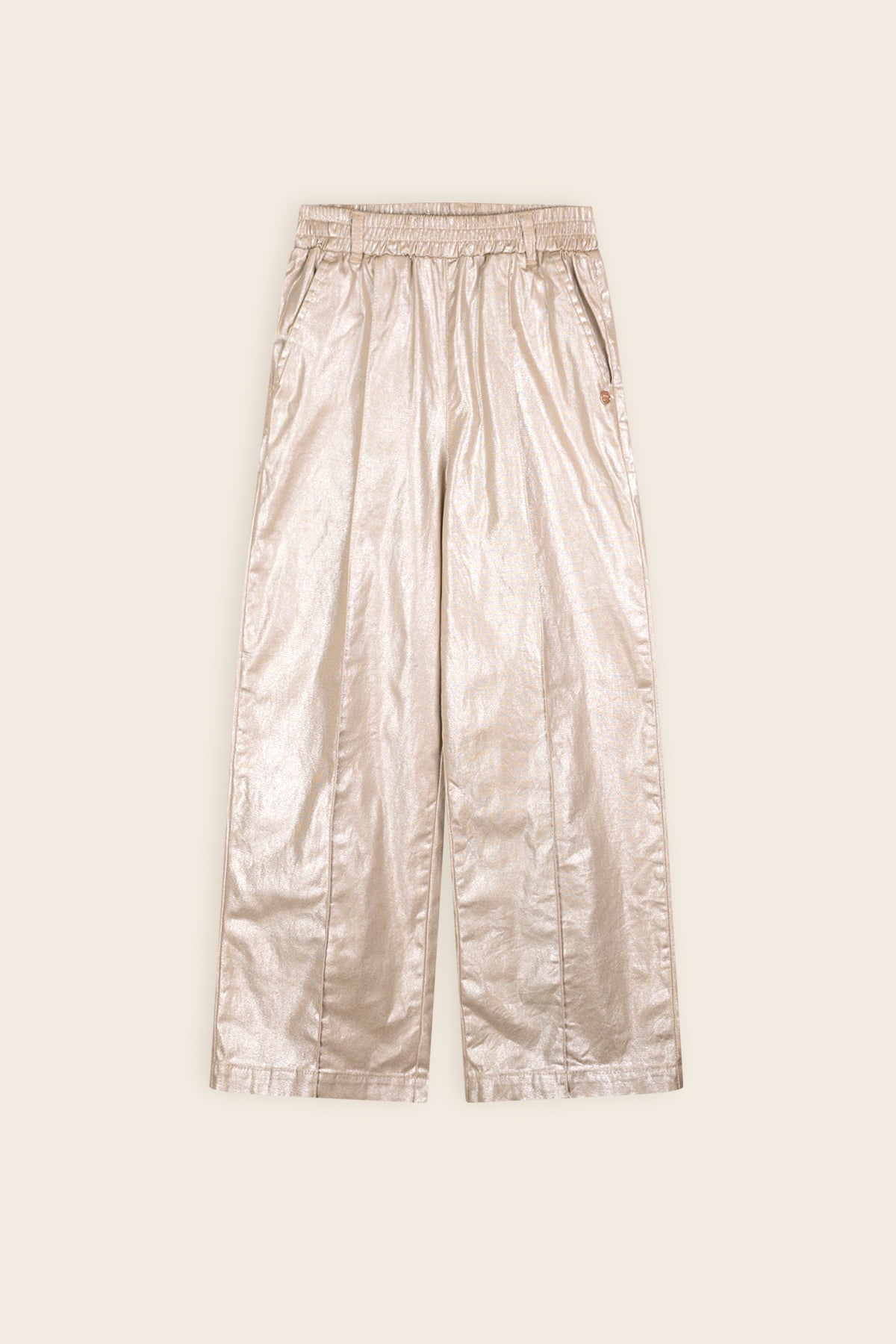 NoNo Sayla Palazzo Stretch Twill Broek Zand