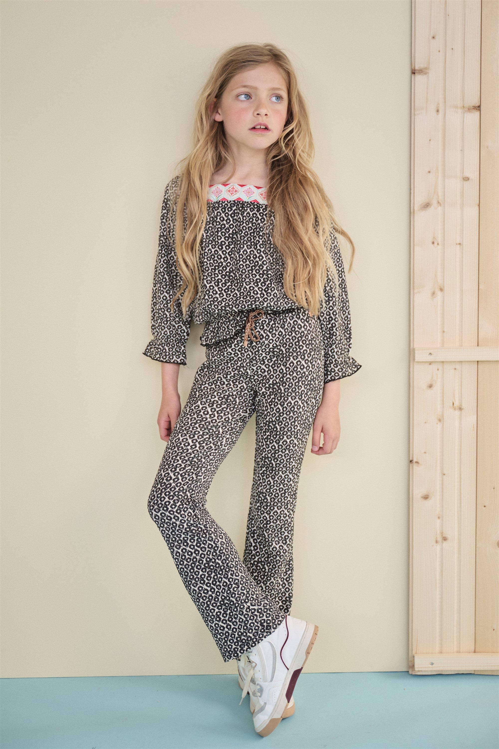 NoNo Sady Flared Broek Zwart/Wit