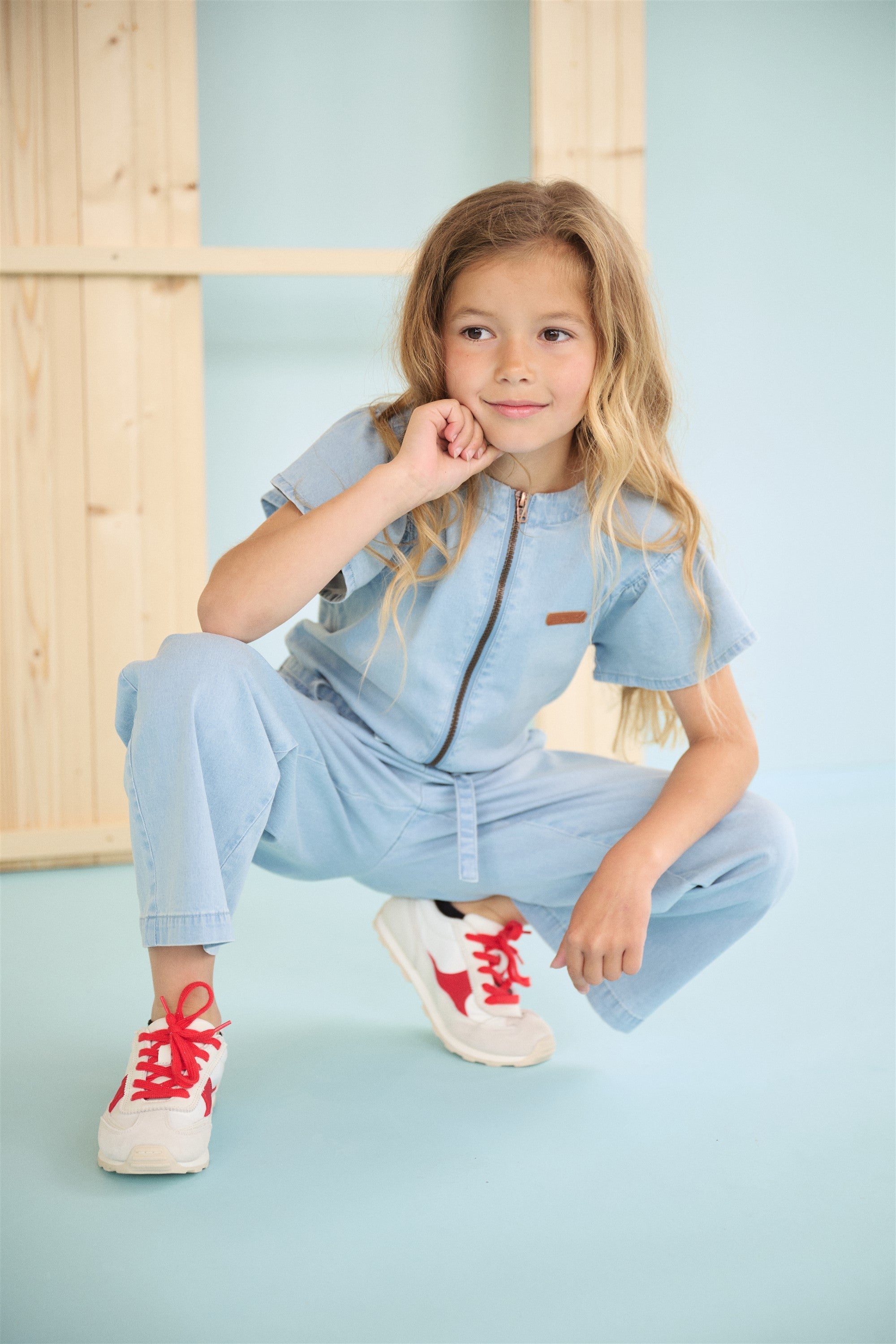 NoNo Sammy Jumpsuit Denim Blauw