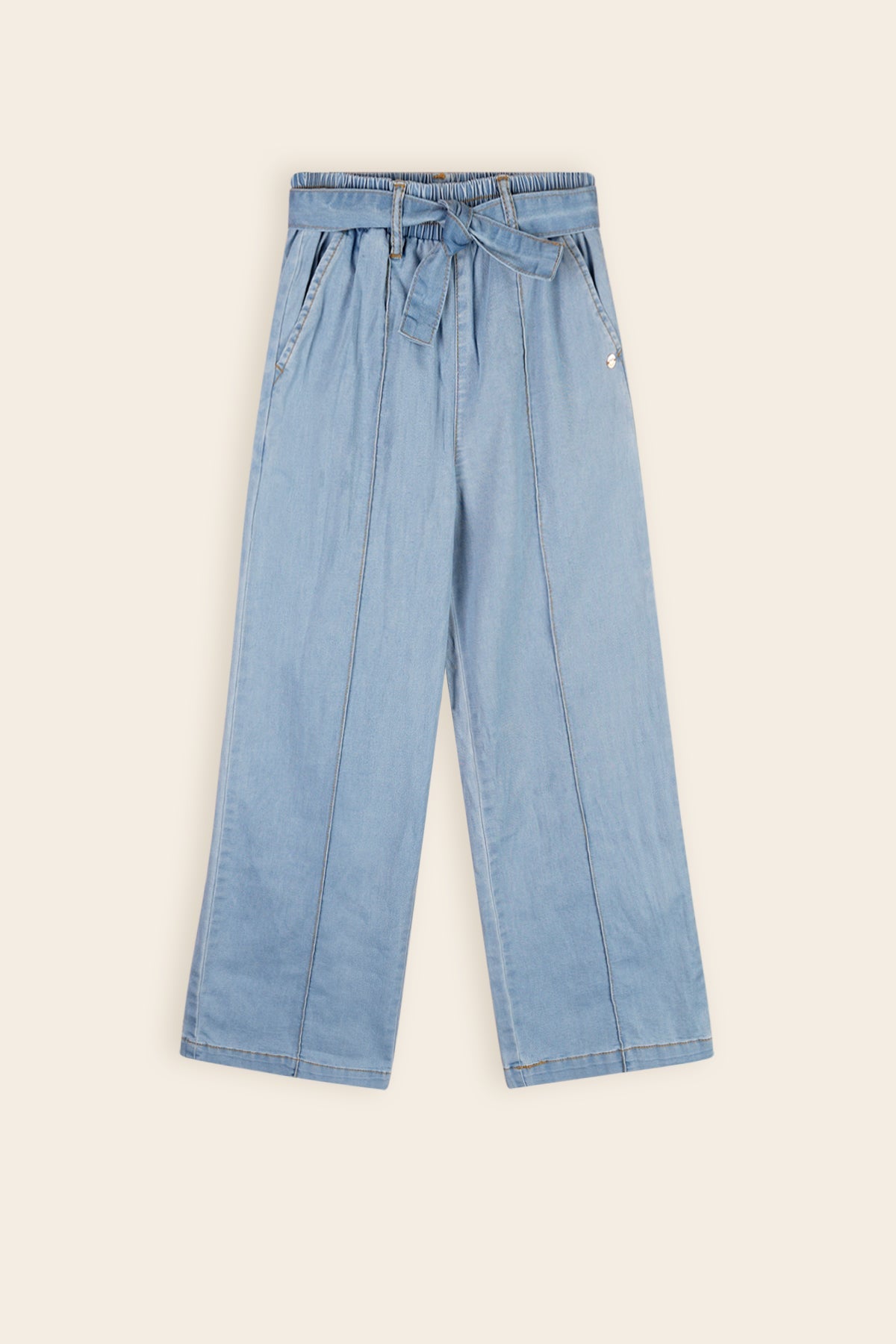 NoNo Sayla Palazzo Broek Denim Blauw