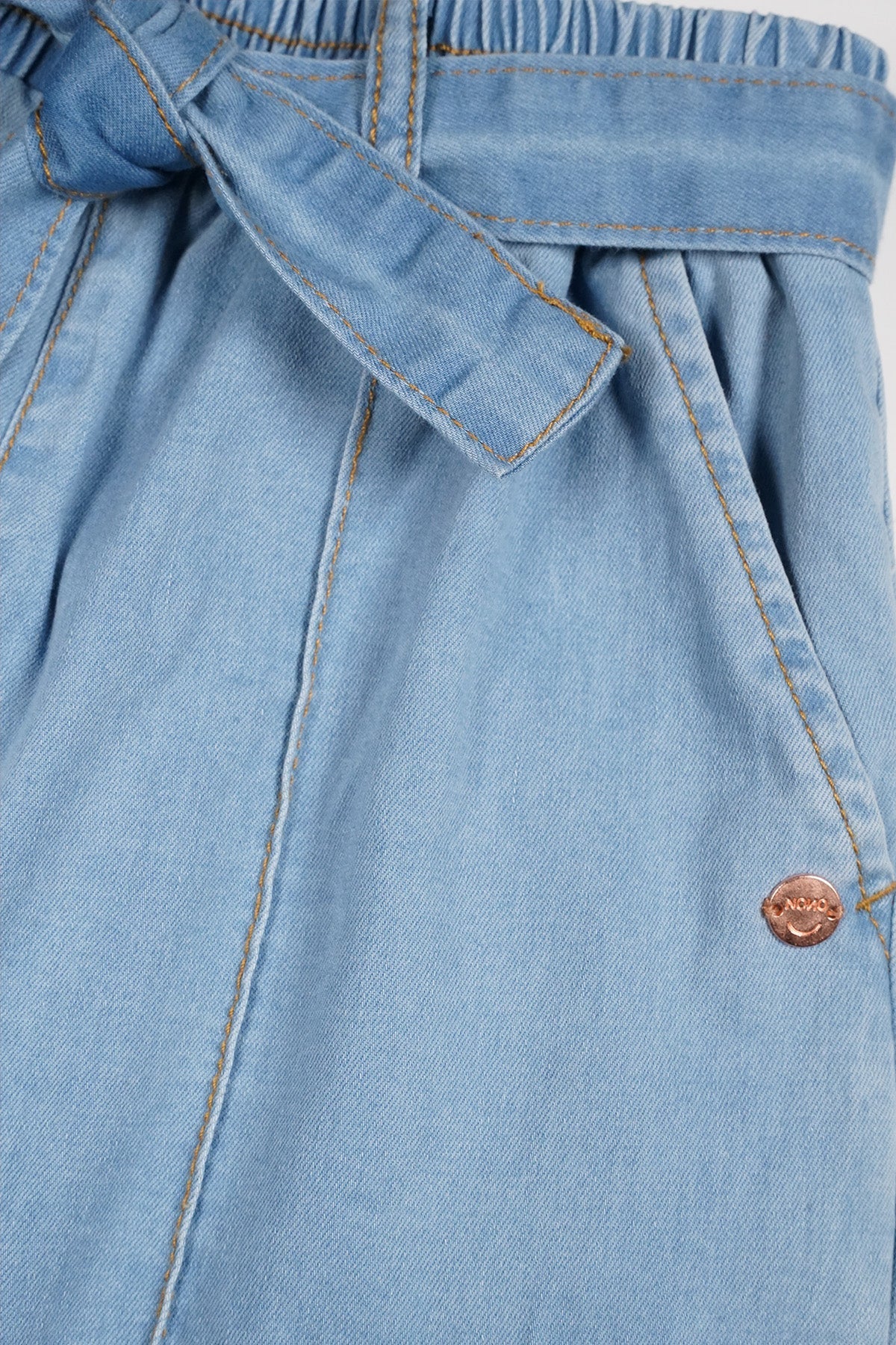 NoNo Sayla Palazzo Broek Denim Blauw