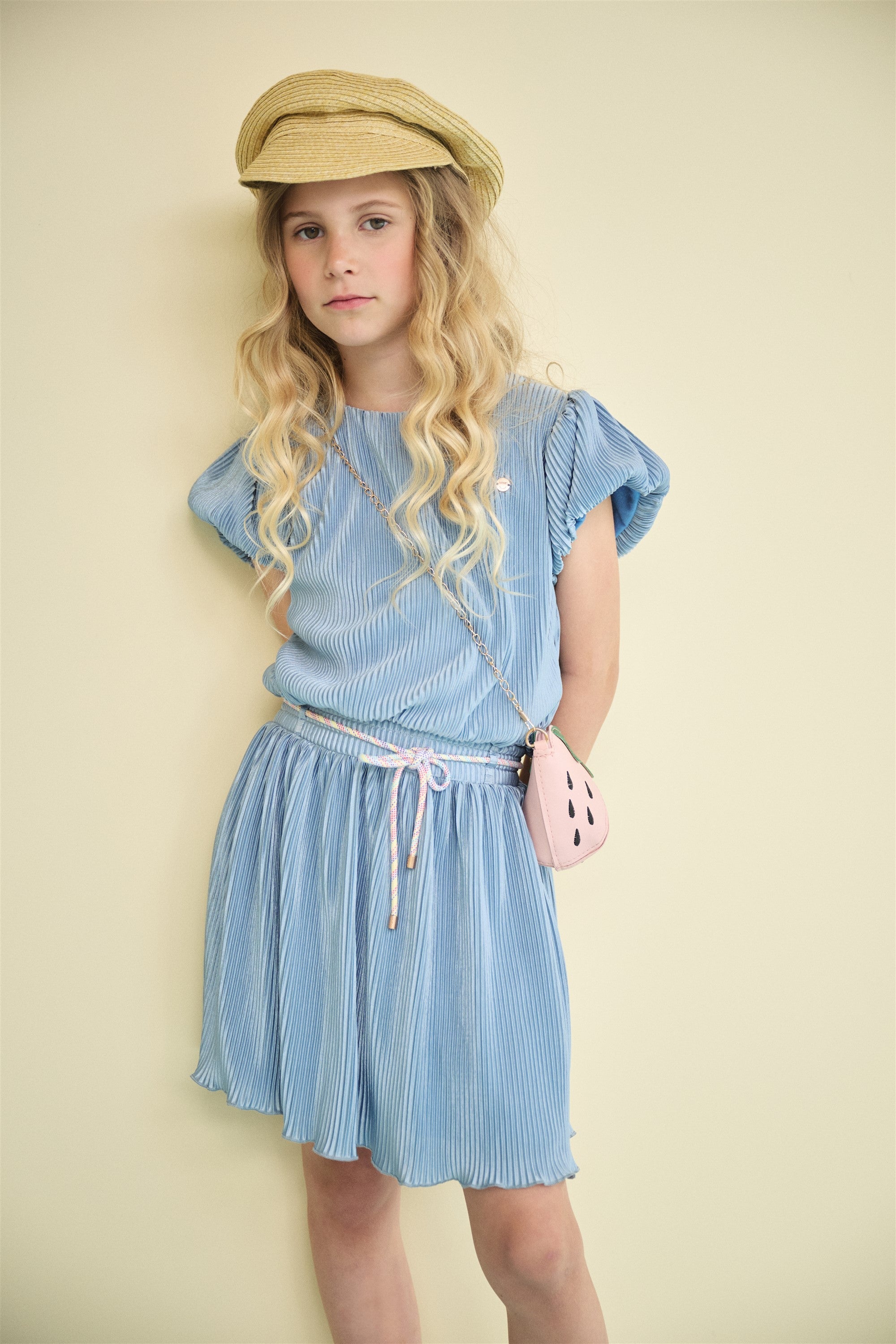 NoNo Miron Jurk Denim Blauw