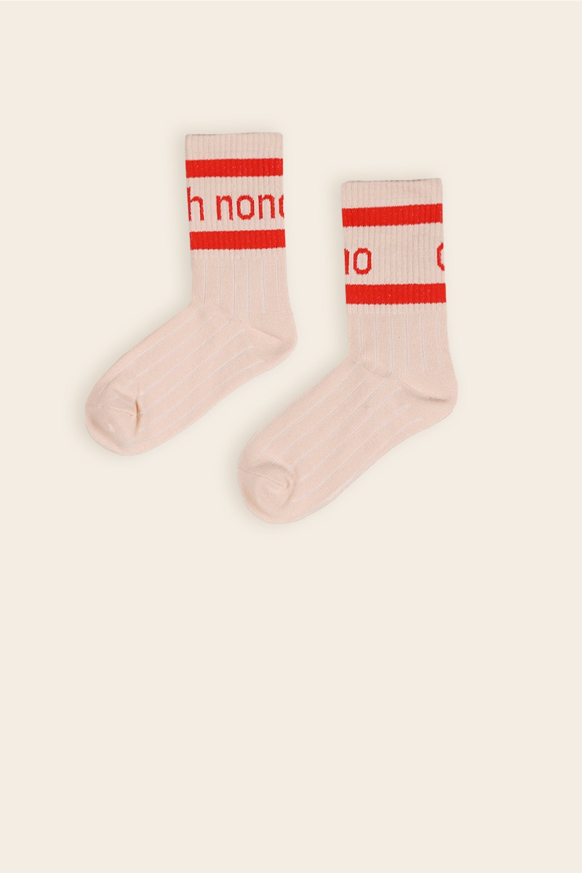 NoNo Reno Sportliche Socken Elfenbein