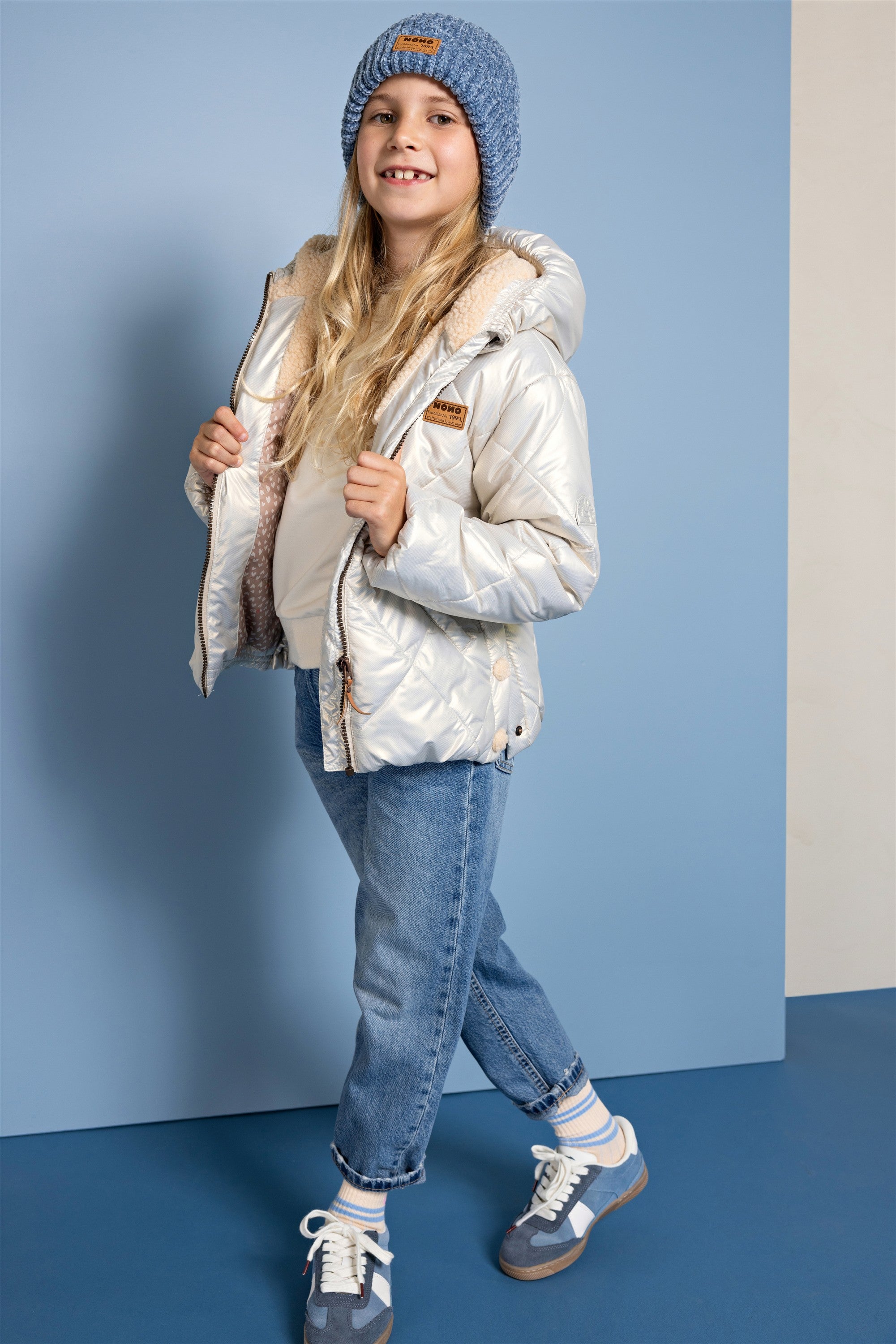 NoNo Button Winterjas Ivoor