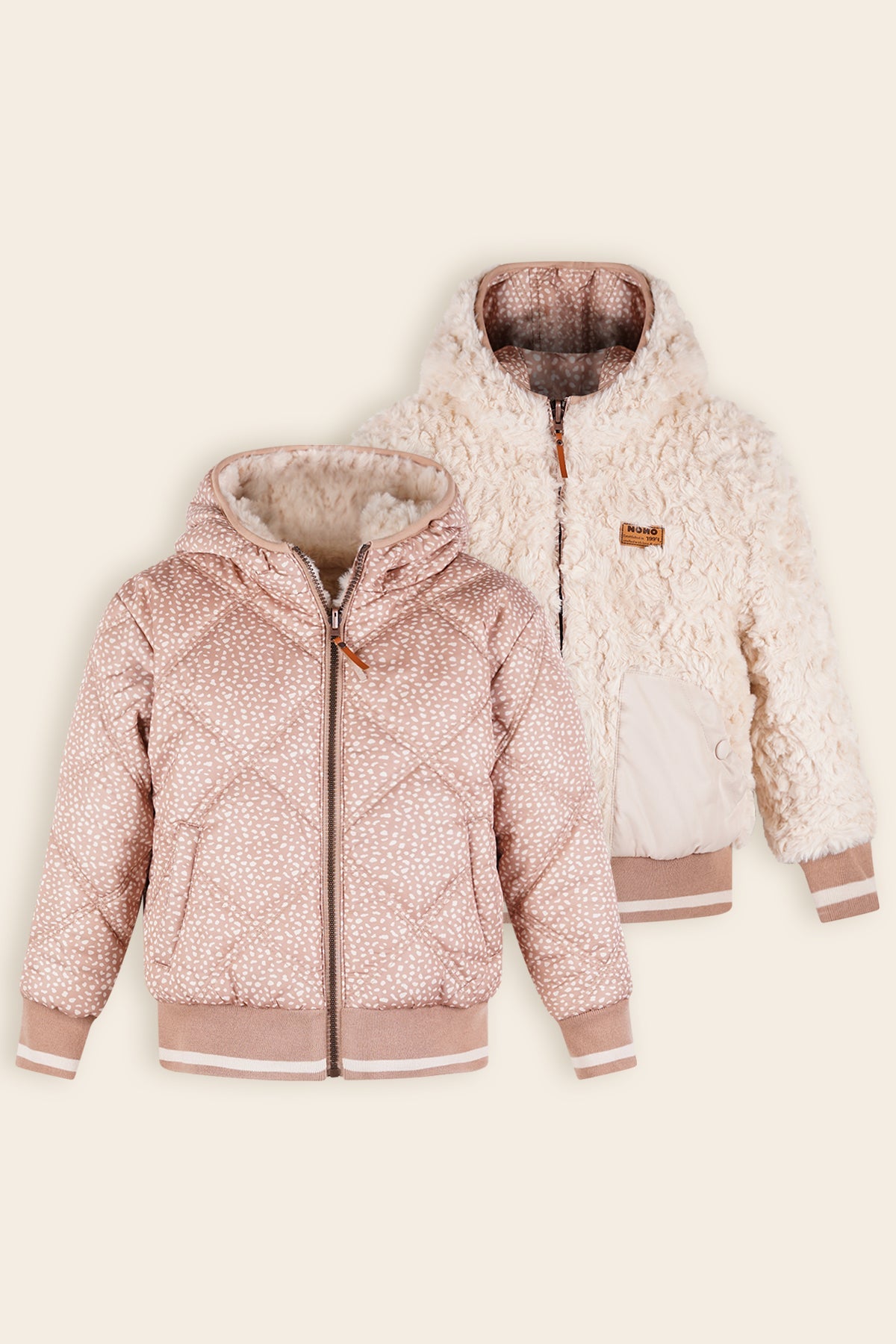 NoNo Bomby Reversible Winterjas Ivoor