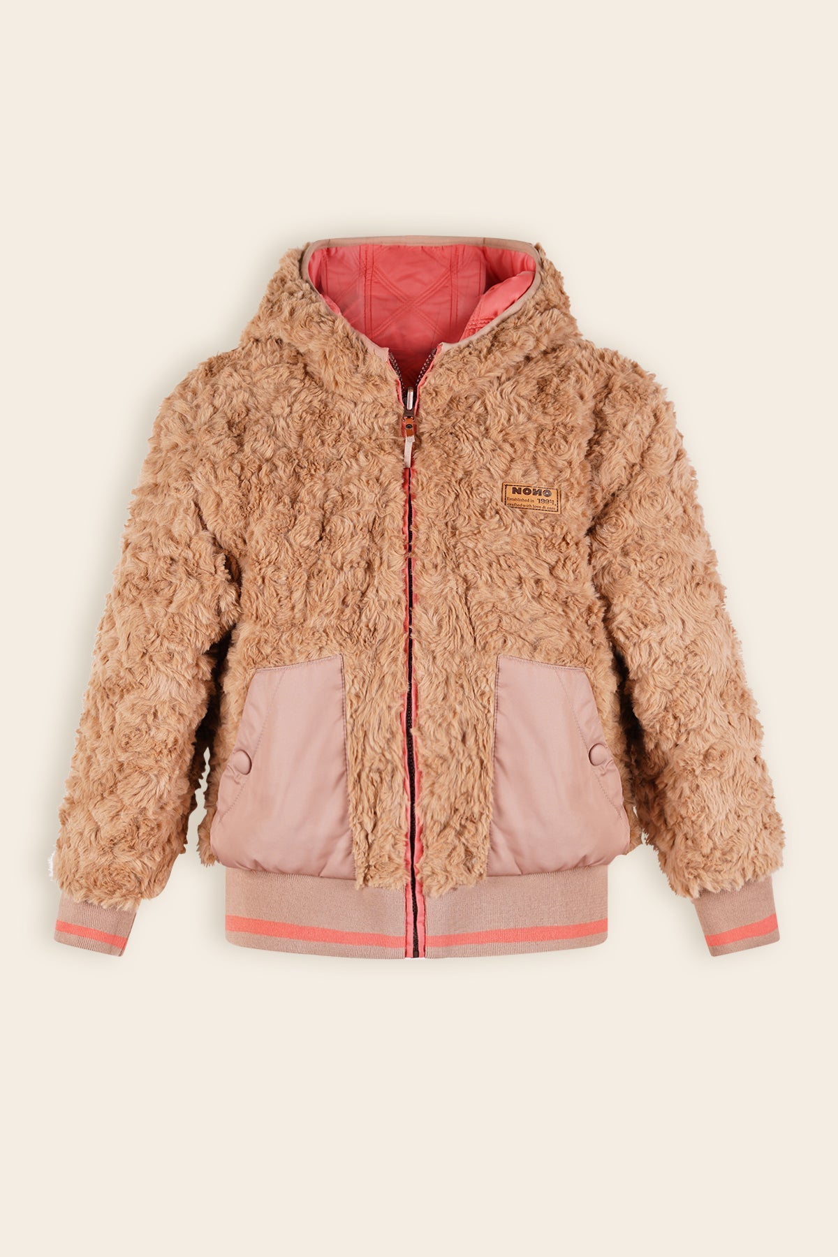 NoNo Bomby Reversible Winterjas Koraal