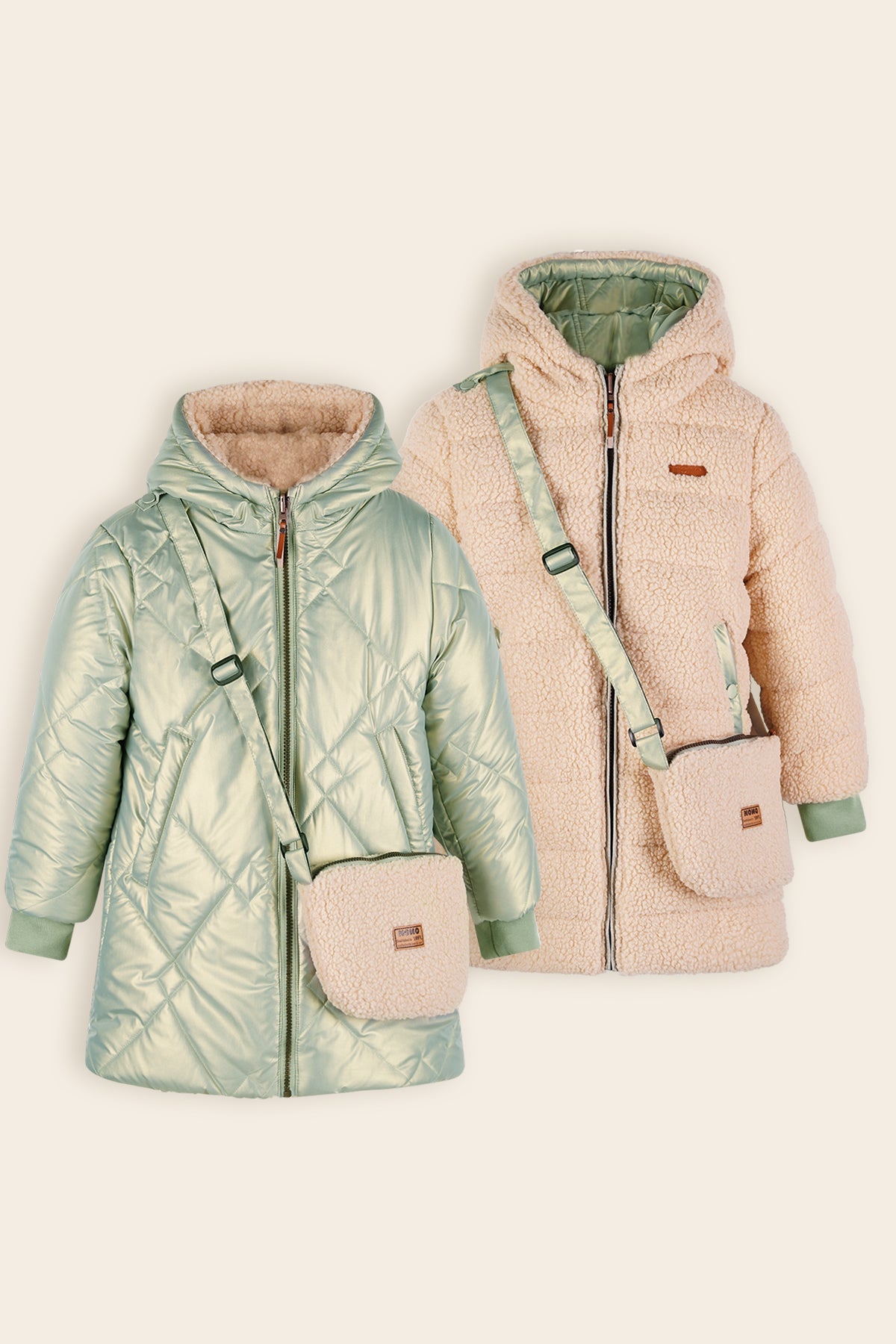 NoNo Betty Reversible Winterjas Met Tasje Groen