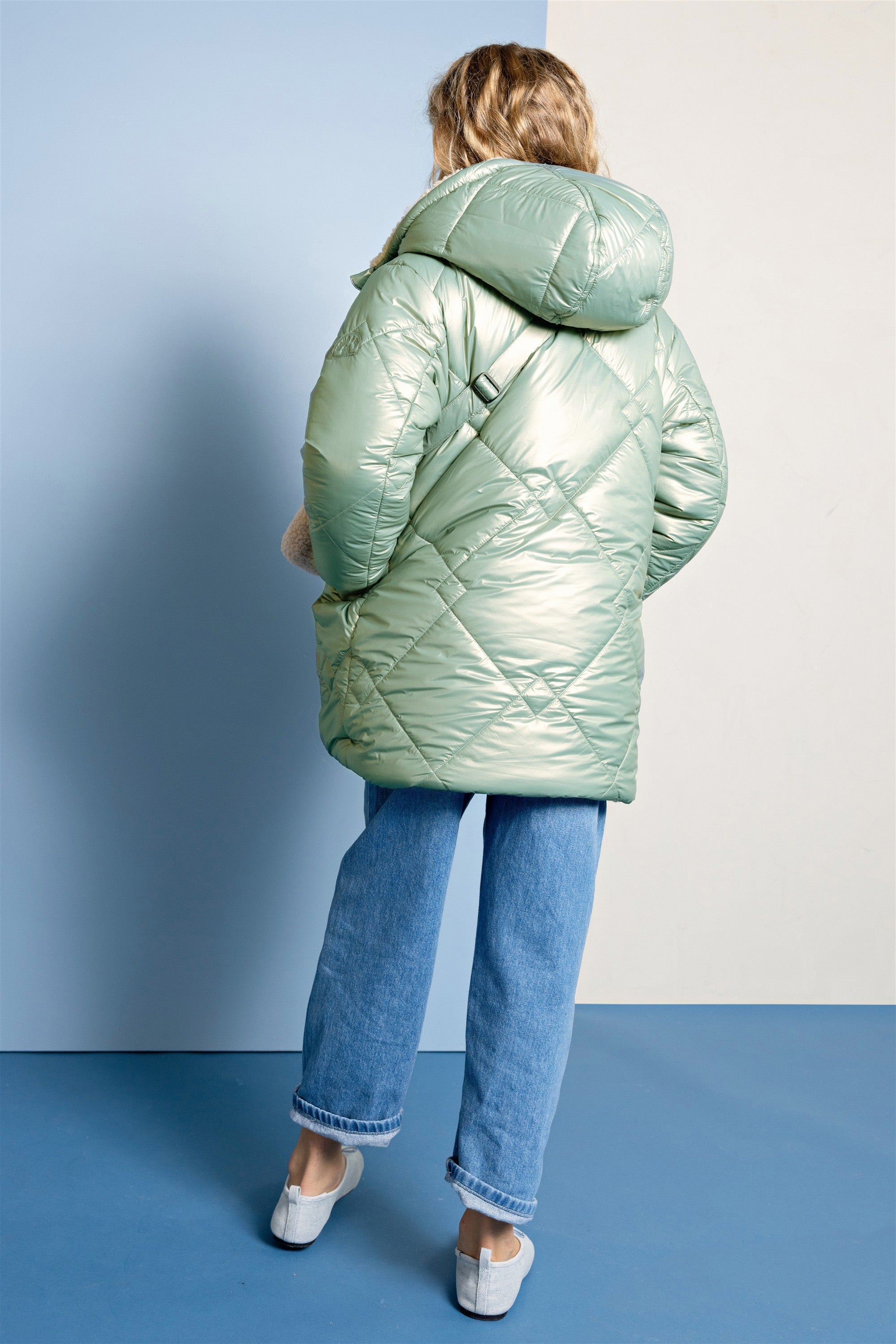 NoNo Betty Reversible Winterjas Met Tasje Groen