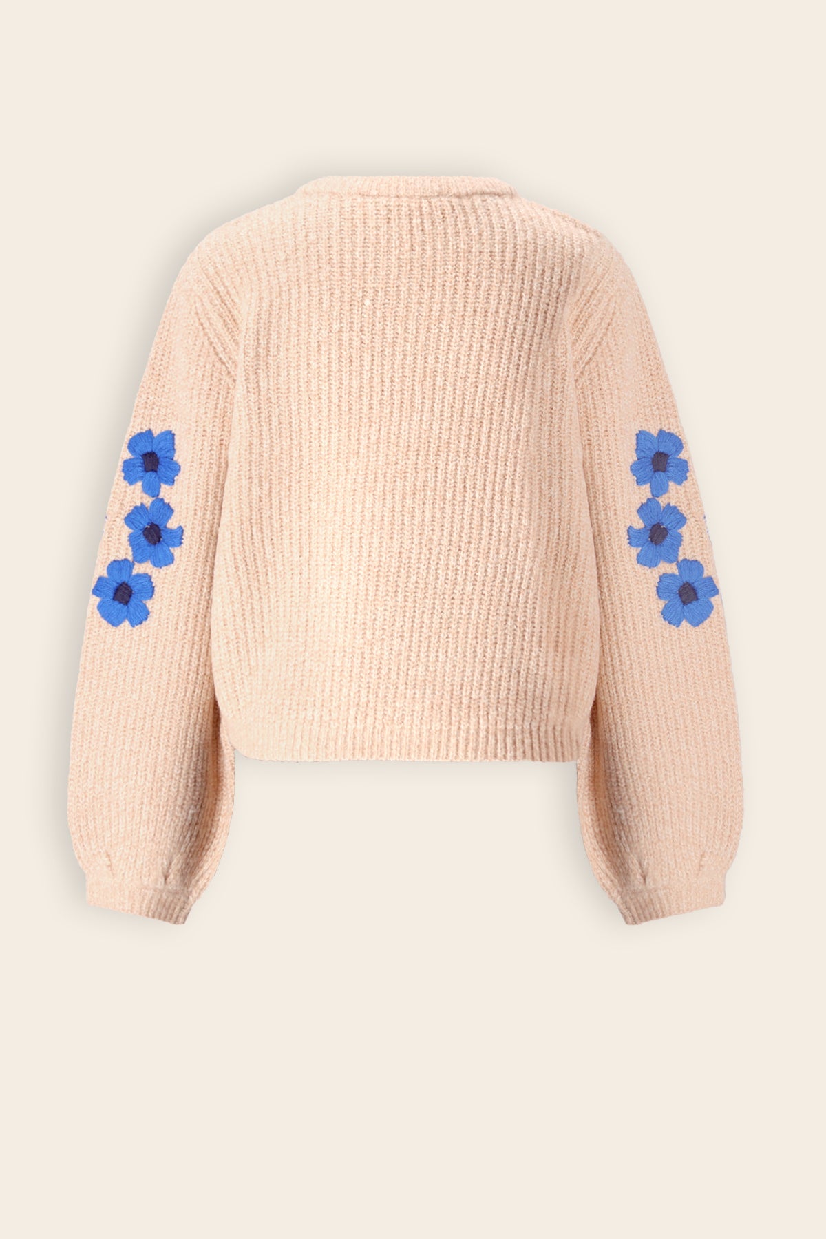 NoNo Kem Trui met Bloemenborduur Ivoor