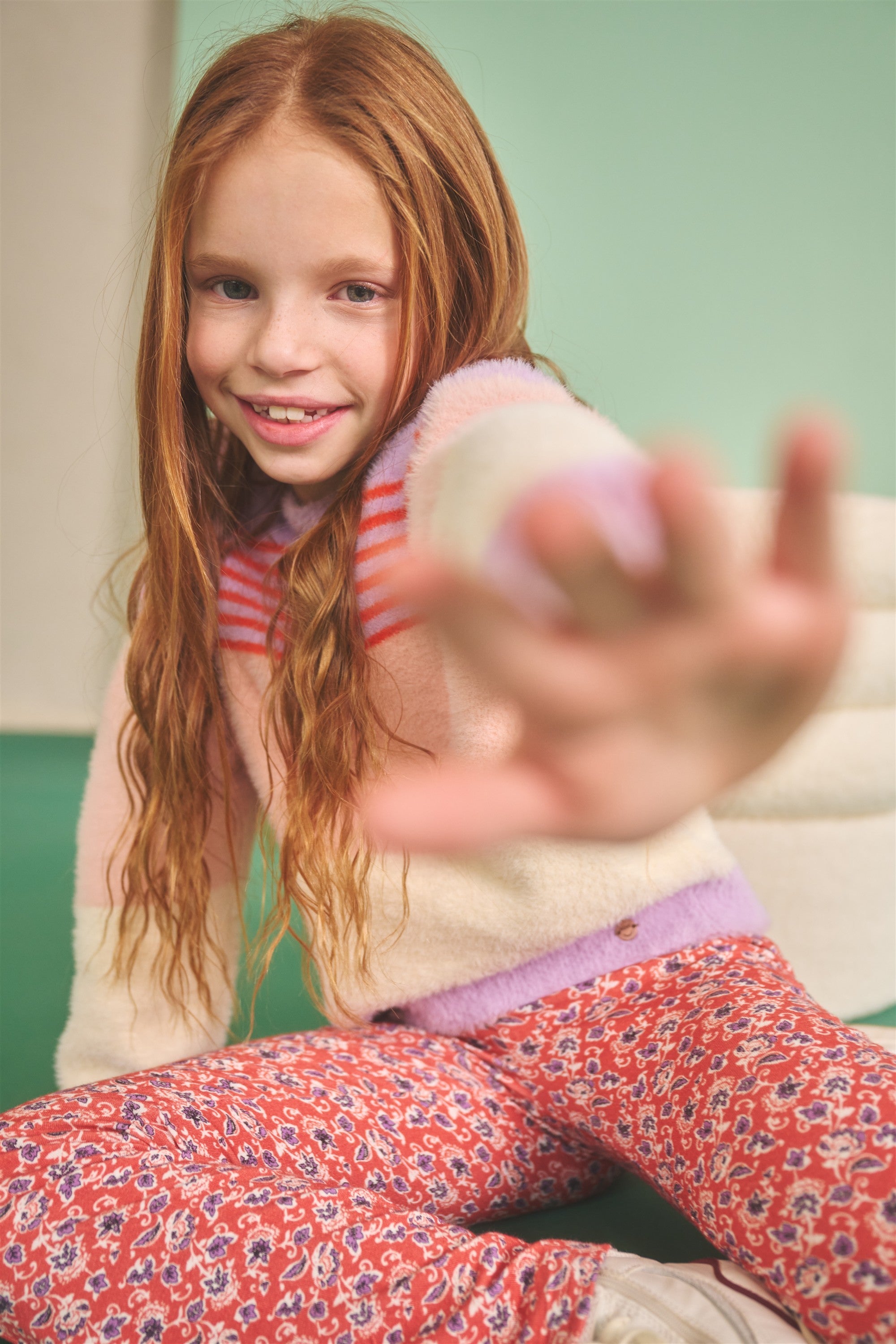 NoNo Kendra Gestreepte Trui Lila