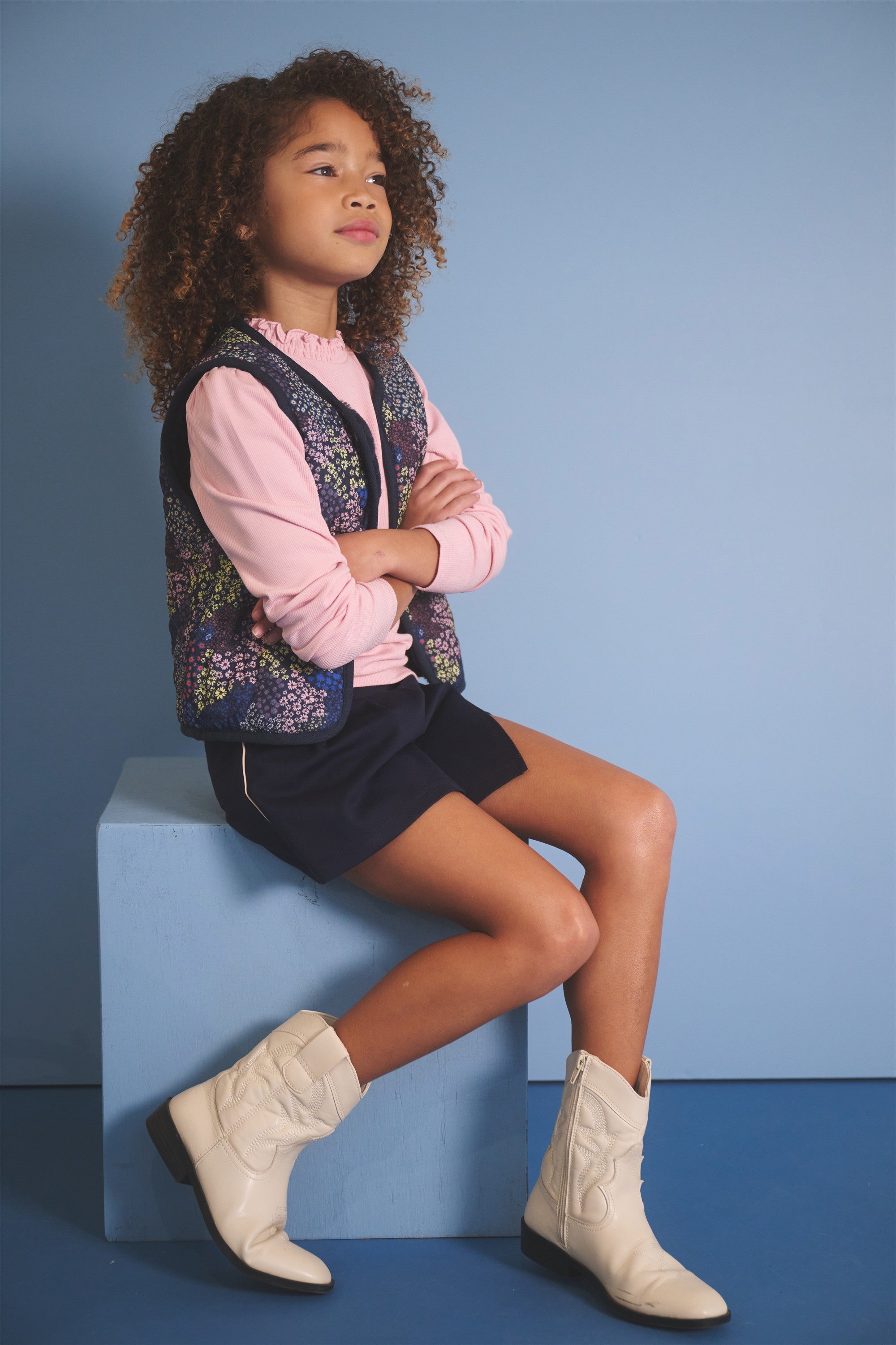 NoNo Katya Reversible Gilet Donkerblauw