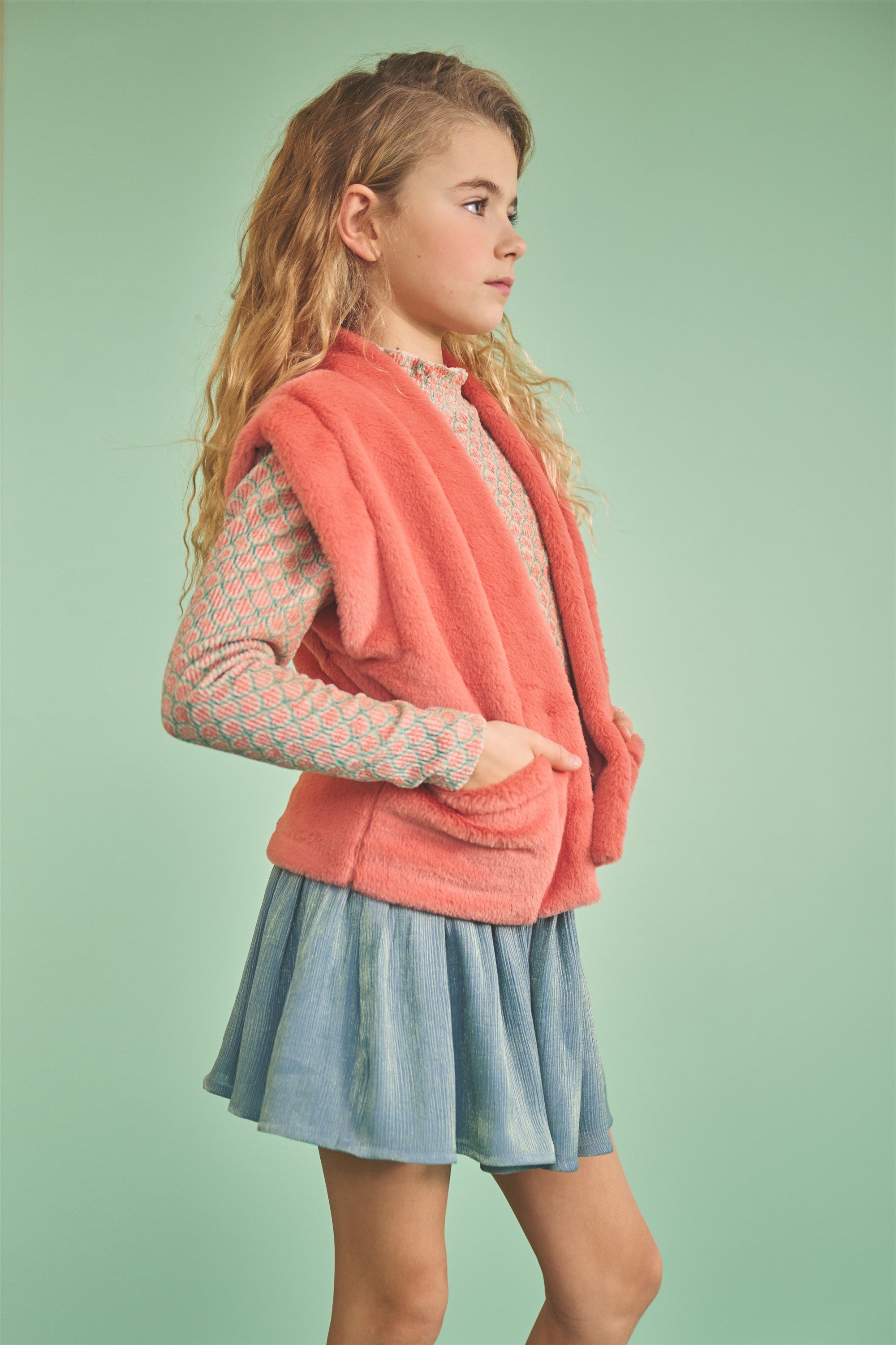 NoNo Kila Fur Gilet Roze