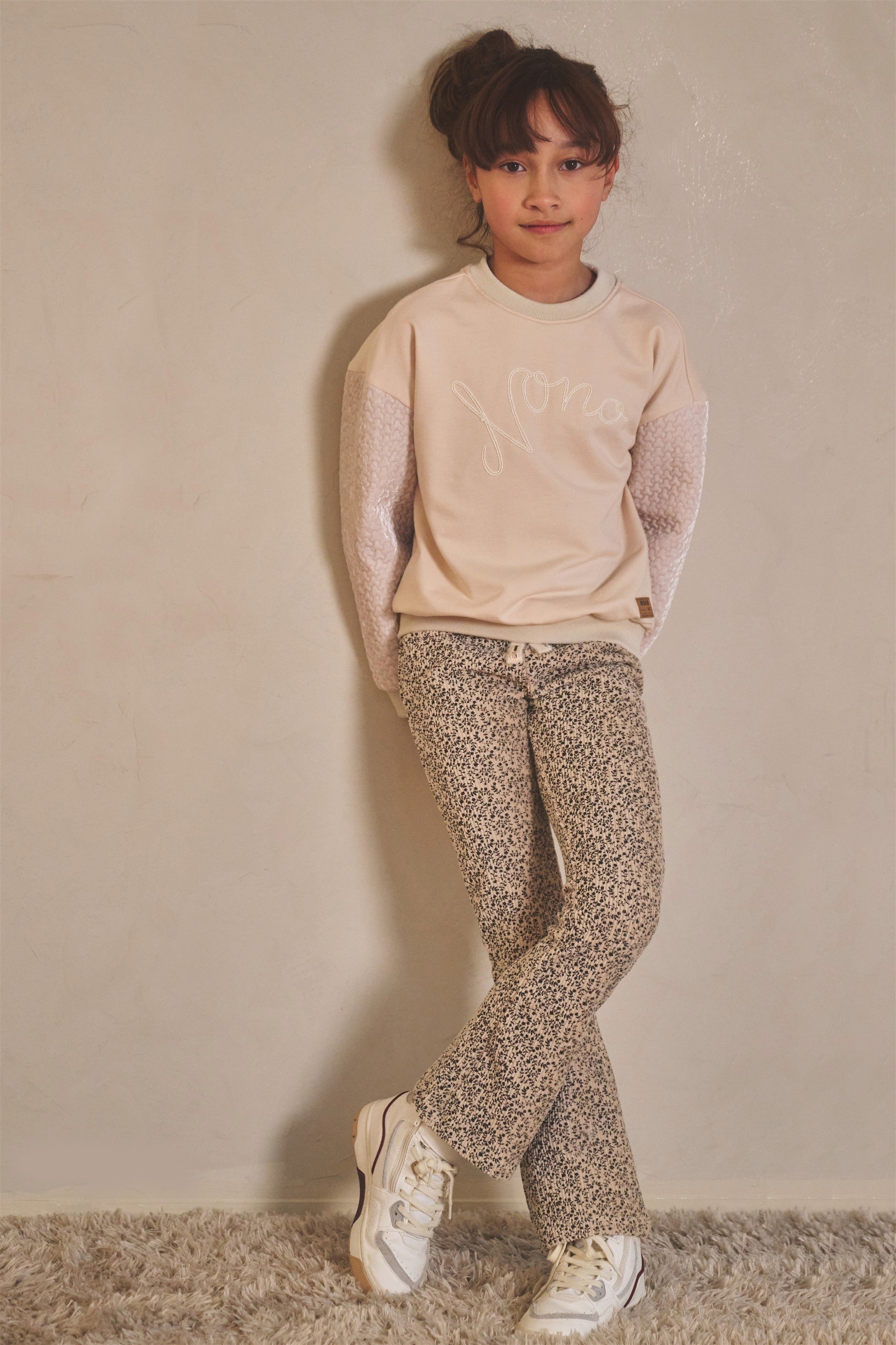 NoNo Sady Flared Zachte Rib Broek Ivoor