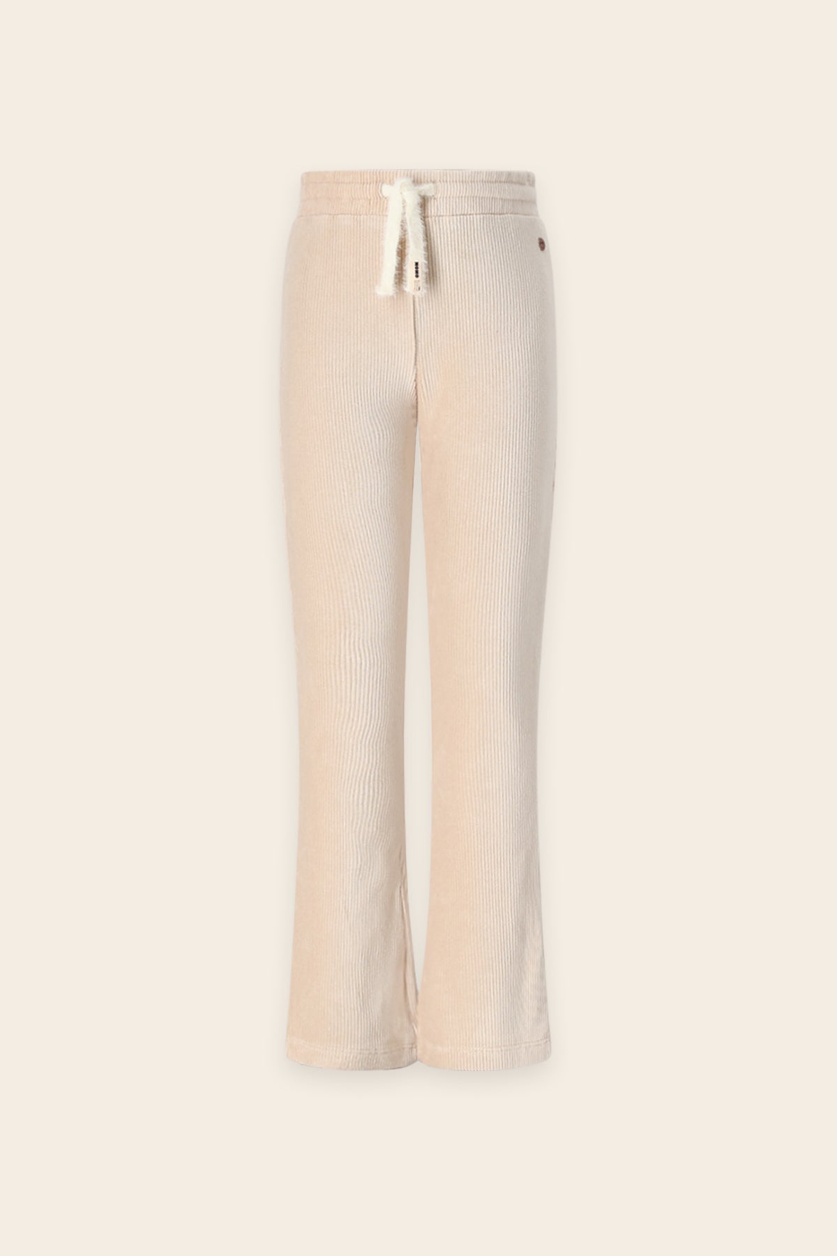 NoNo Sady Flared Rib Broek Stretchy Velvet Ivoor