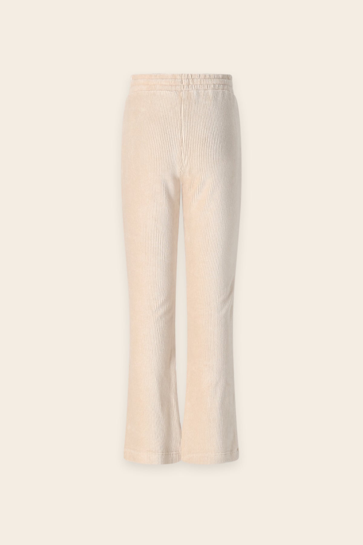 NoNo Sady Flared Rib Broek Stretchy Velvet Ivoor