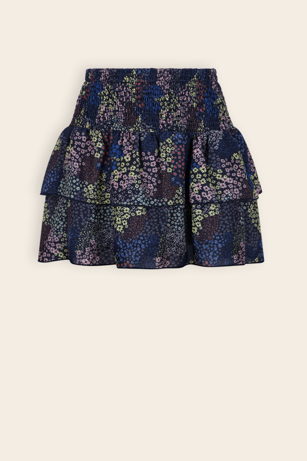 NoNo Nika Gesmokte Rok Donkerblauw