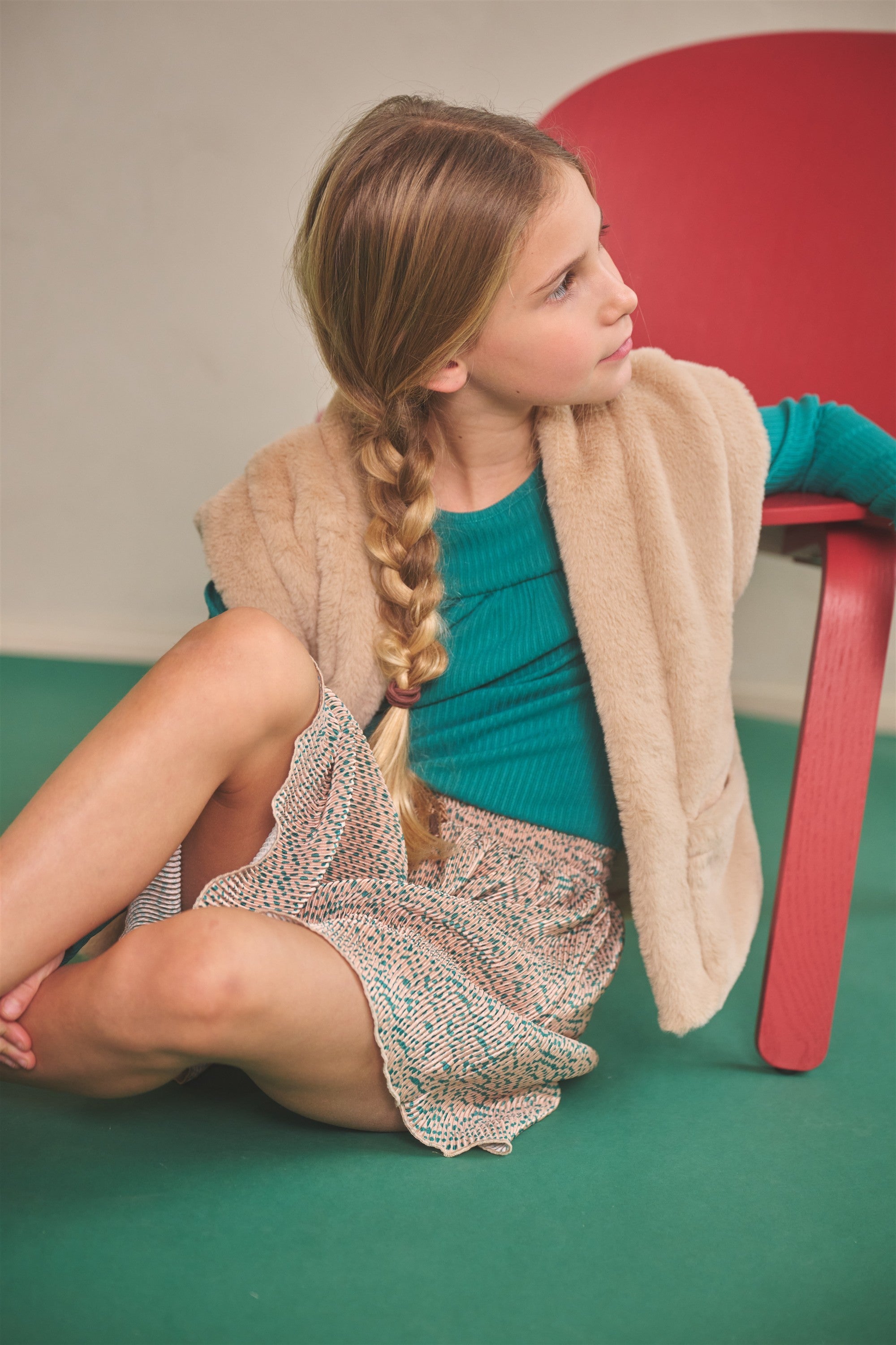 NoNo Morly Rib Jersey Jurk Zand