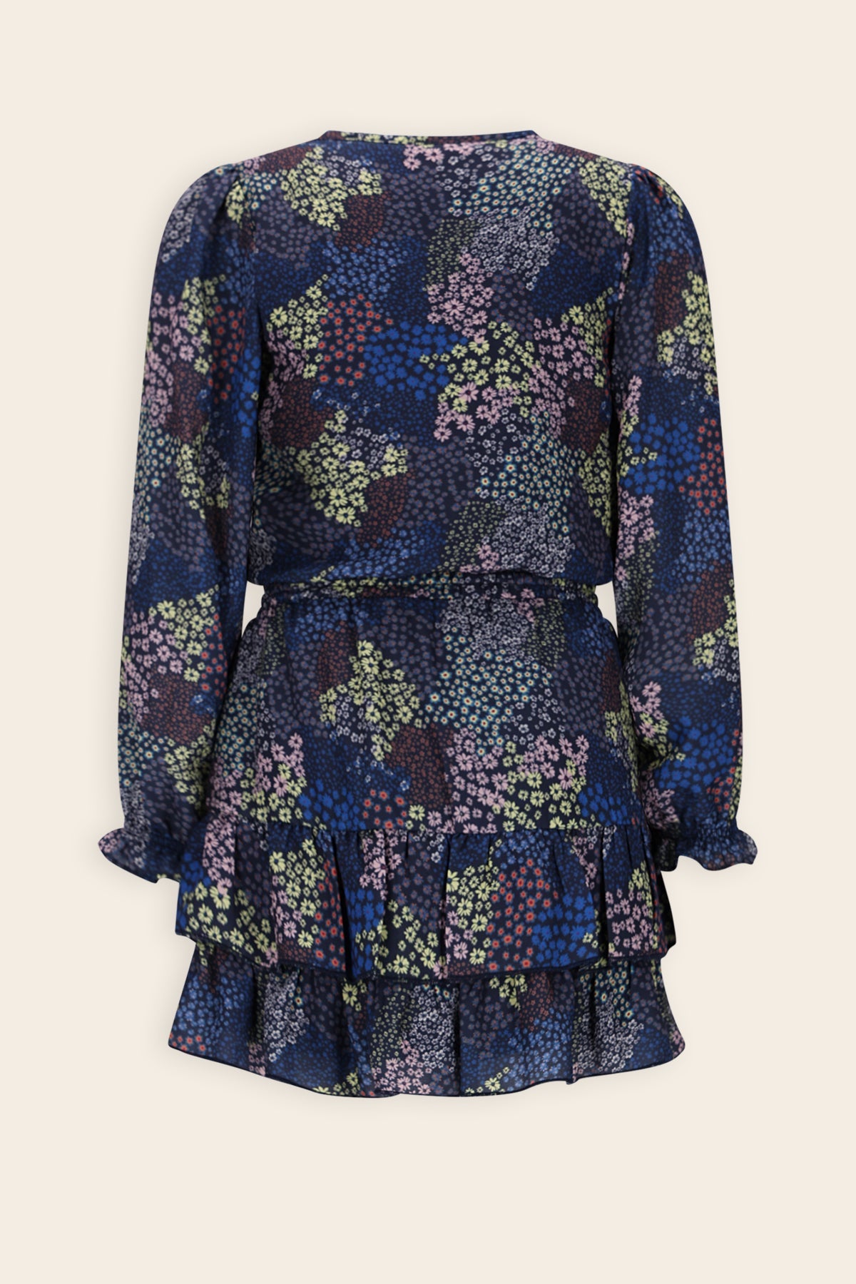NoNo Miggy Bloemen Jurk Donkerblauw