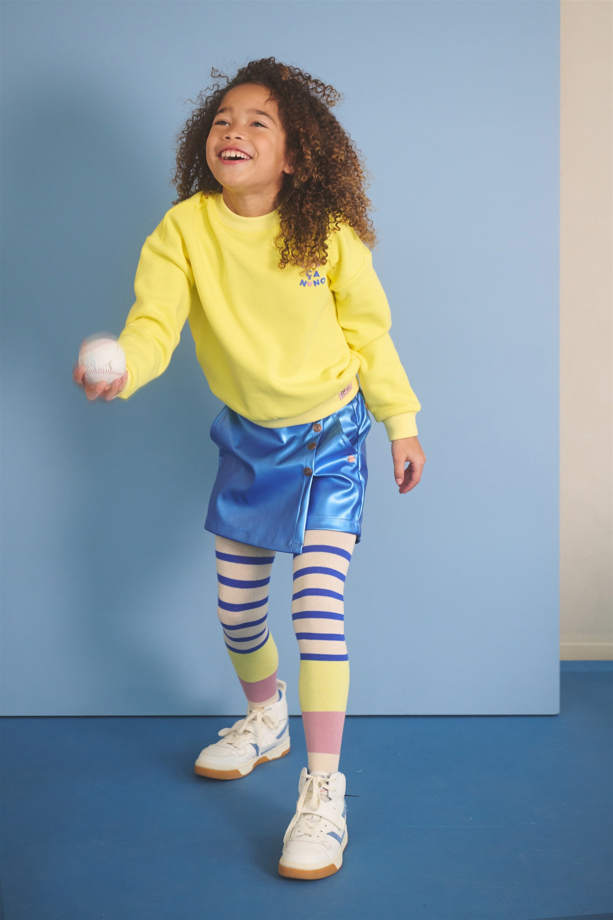 NoNo Rachel Gestreepte Maillot Geel