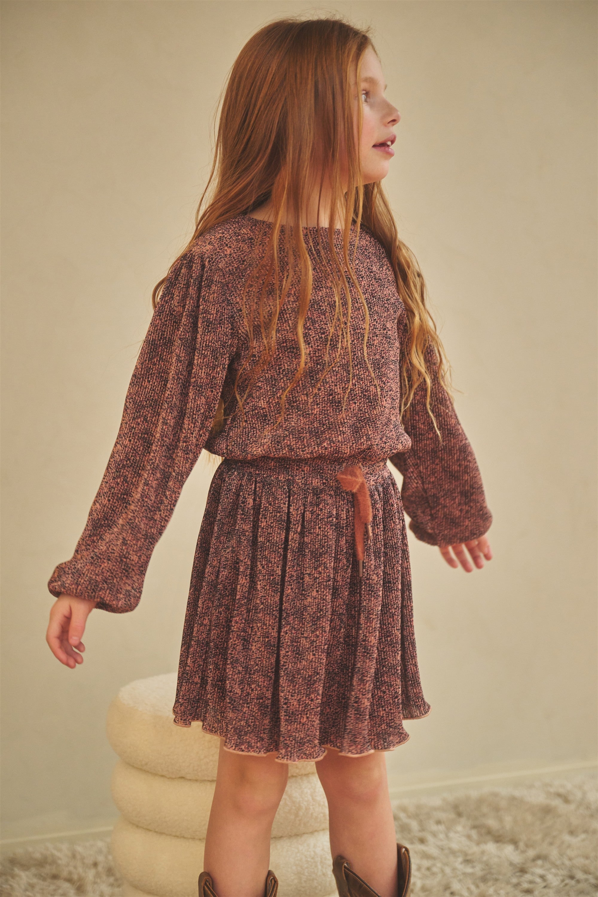 NoNo Miron Plissee Jurk Taupe