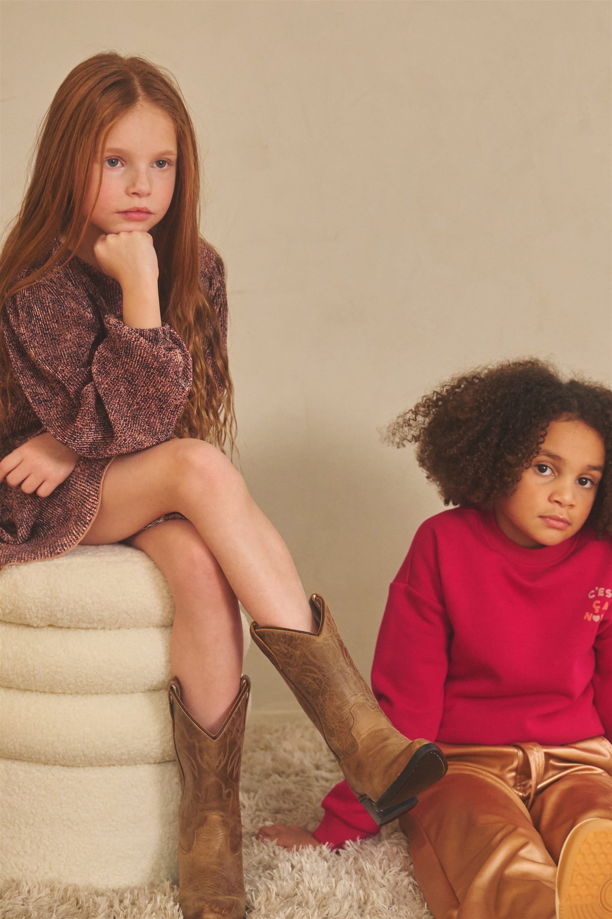 NoNo Miron Plissee Jurk Taupe