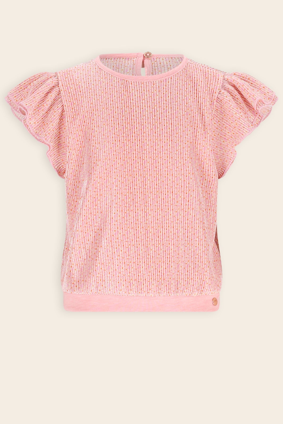 NoNo Tilda Plisse Geprinte Top Roze