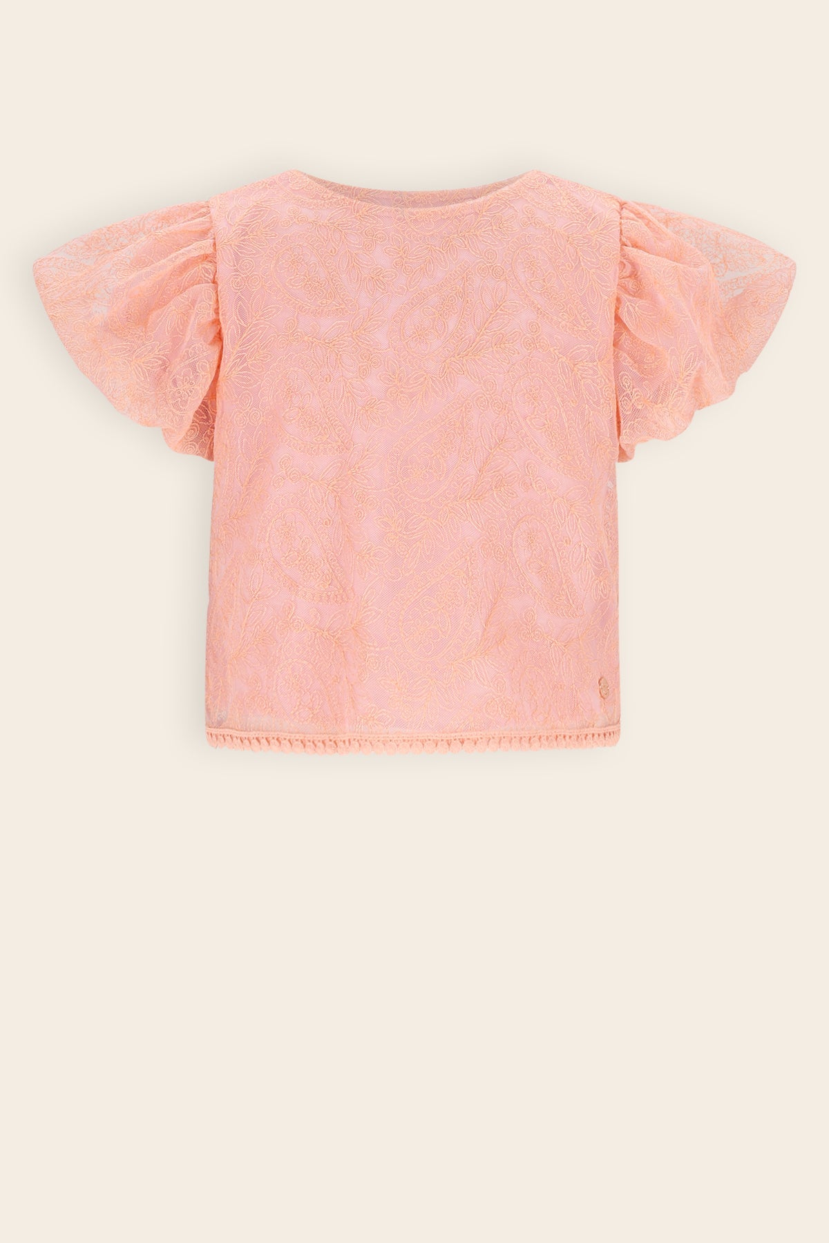 NoNo Tessy Geborduurde Tule Top Roze