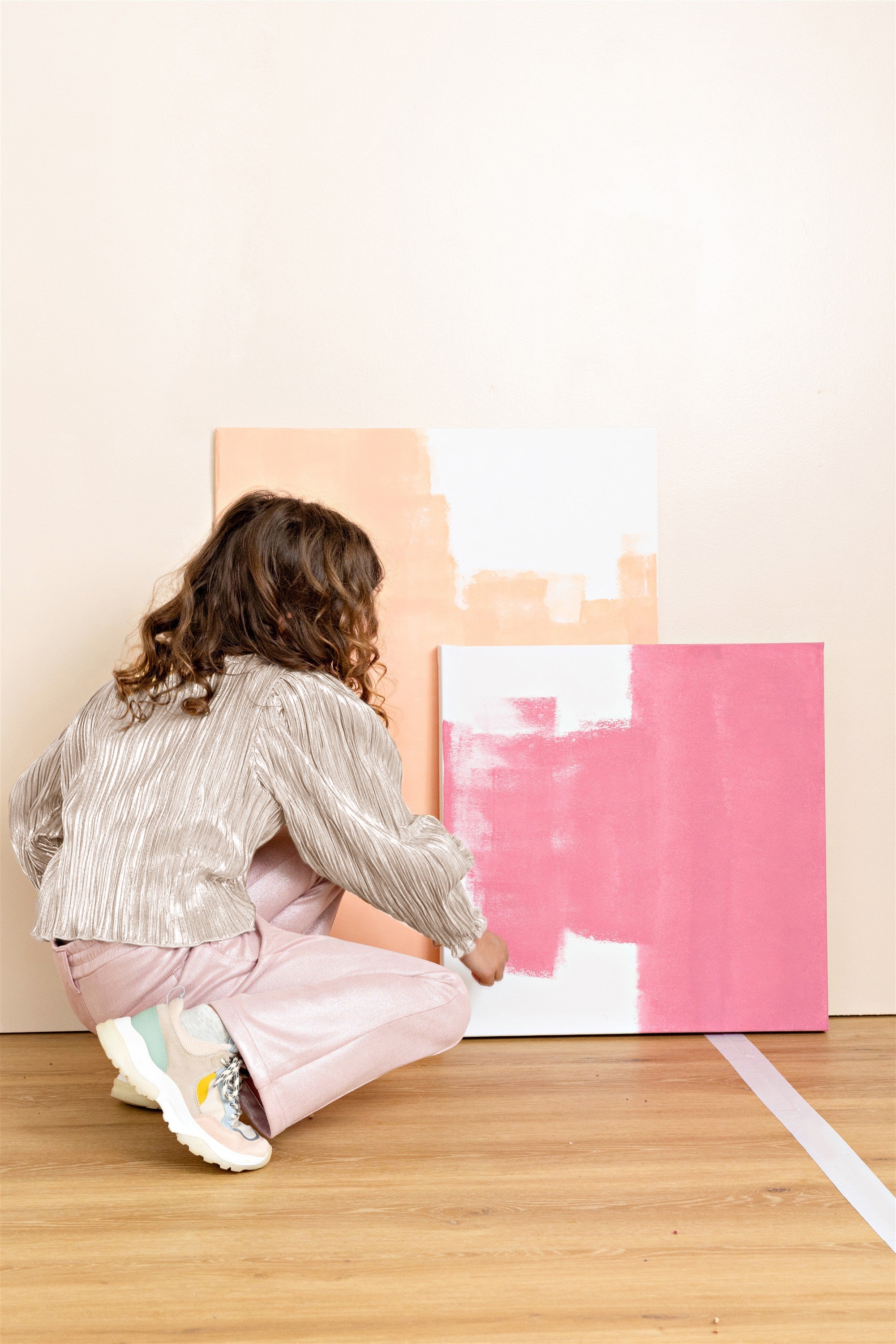 NoNo Tisja Metallic Plissee Blouse Ivoor