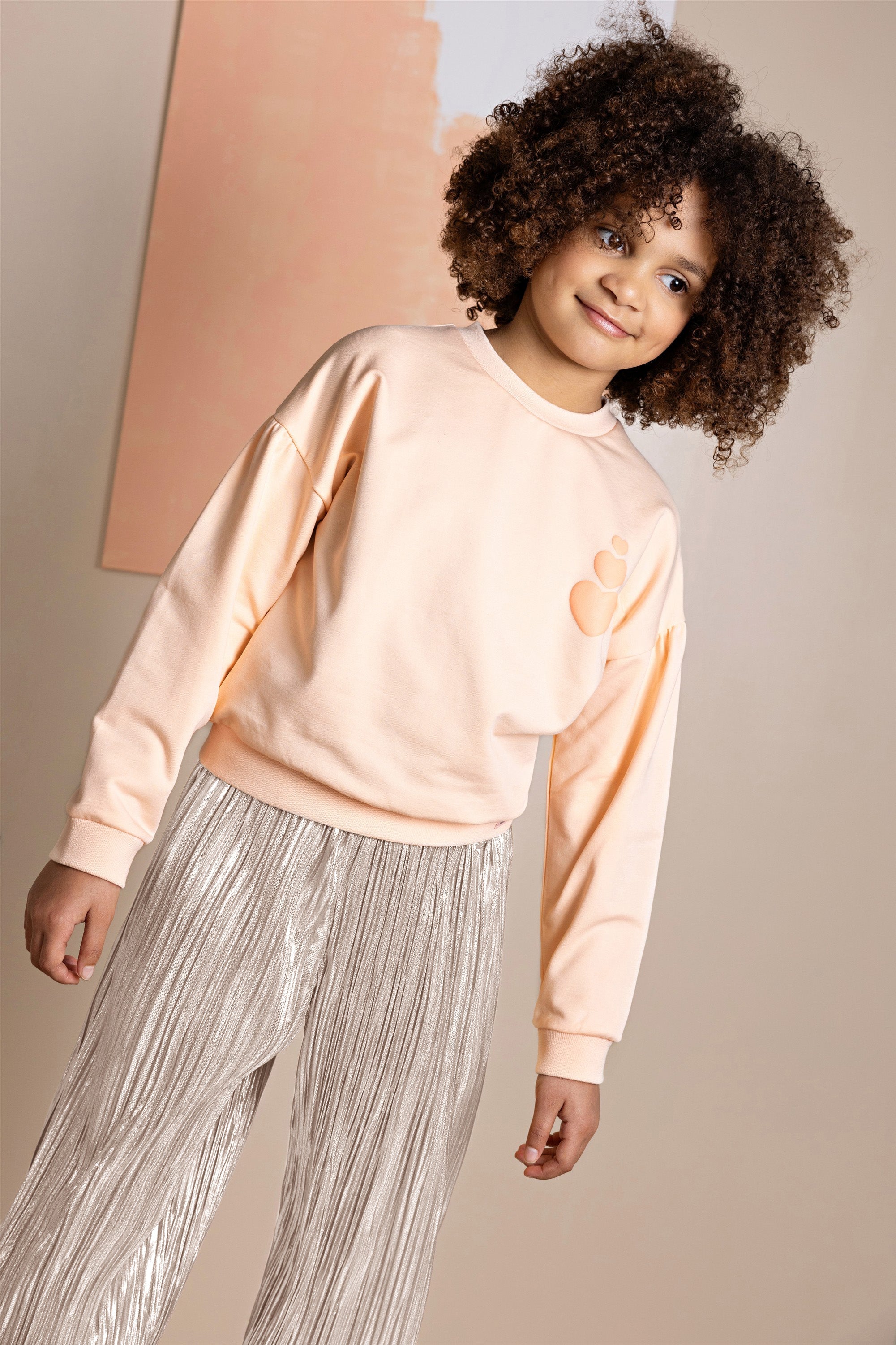 NoNo Kamis Sweater met Puffprint Oranje