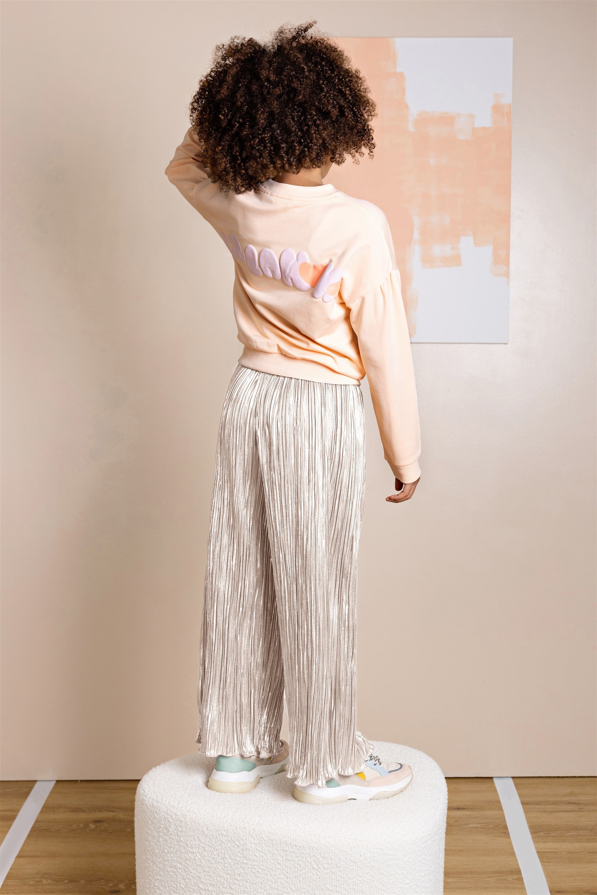 NoNo Kamis Sweater met Puffprint Oranje