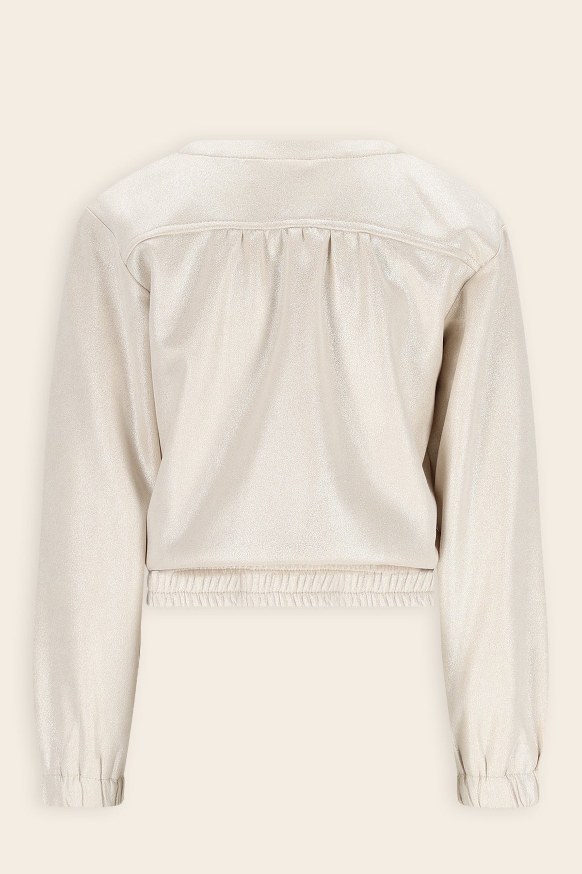 NoNo Door Metallic Suede Jasje Ivoor