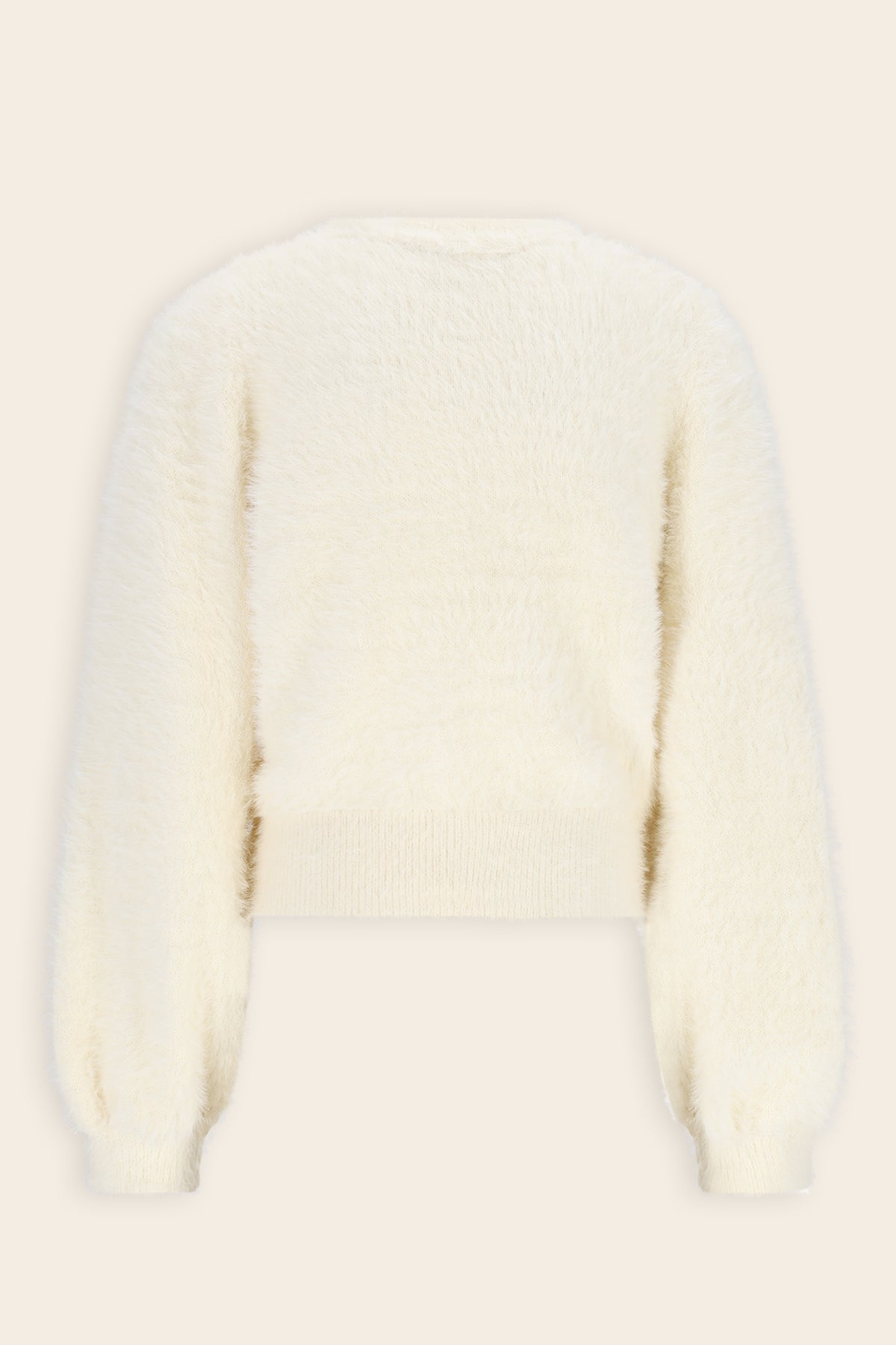 NoNo Asmee Zacht Gebreid Vest Ivoor