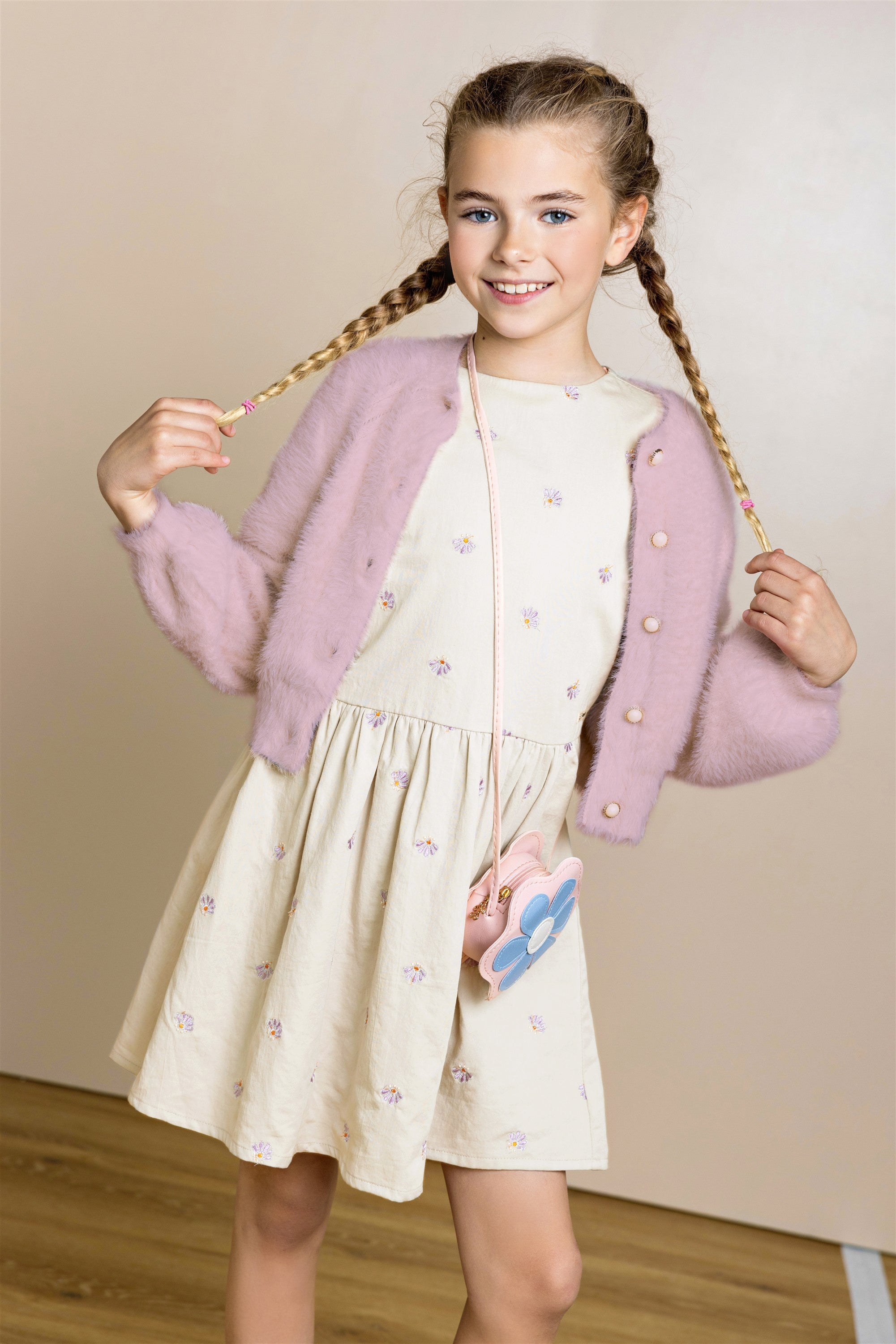 NoNo Asmee Zacht Gebreid Vest Roze