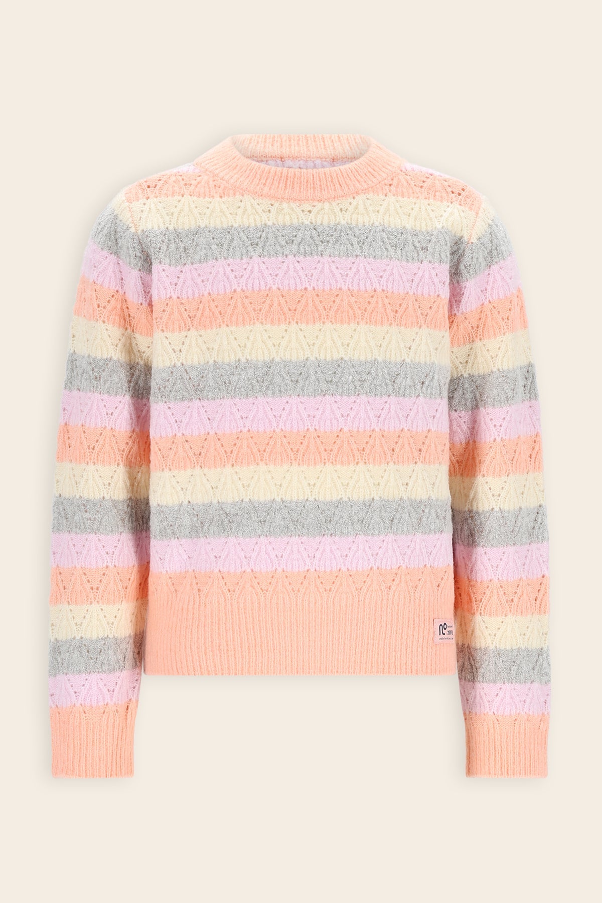 NoNo Kiddo Gestreepte Gebreide Trui Oranje