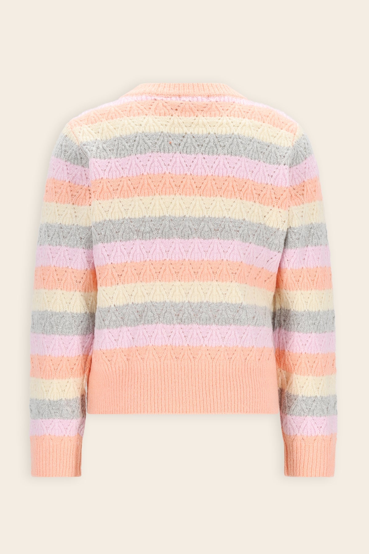 NoNo Kiddo Gestreepte Gebreide Trui Oranje