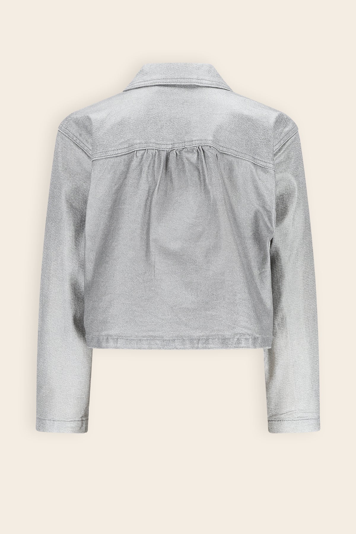 NoNo Dimsy Metallic Denim Jas Grijs