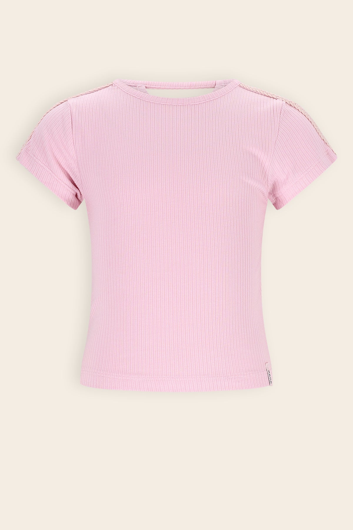 NoNo Kris Rib Tshirt Korte Mouw Roze