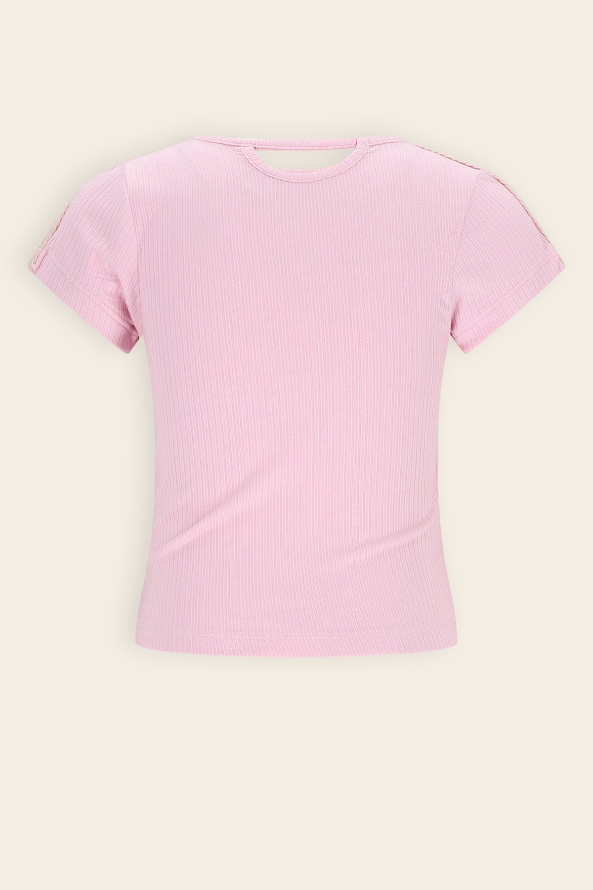 NoNo Kris Rib Tshirt Korte Mouw Roze