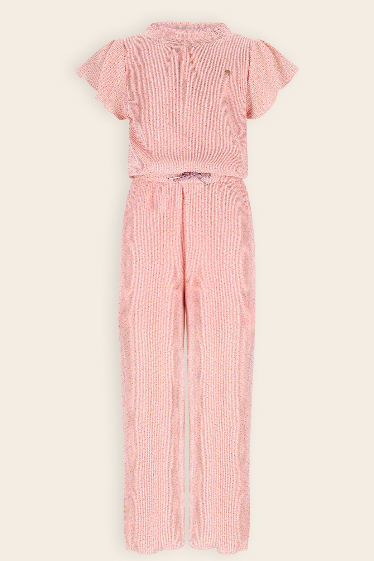 NoNo Sylja Geprinte Plissee Jumpsuit Roze